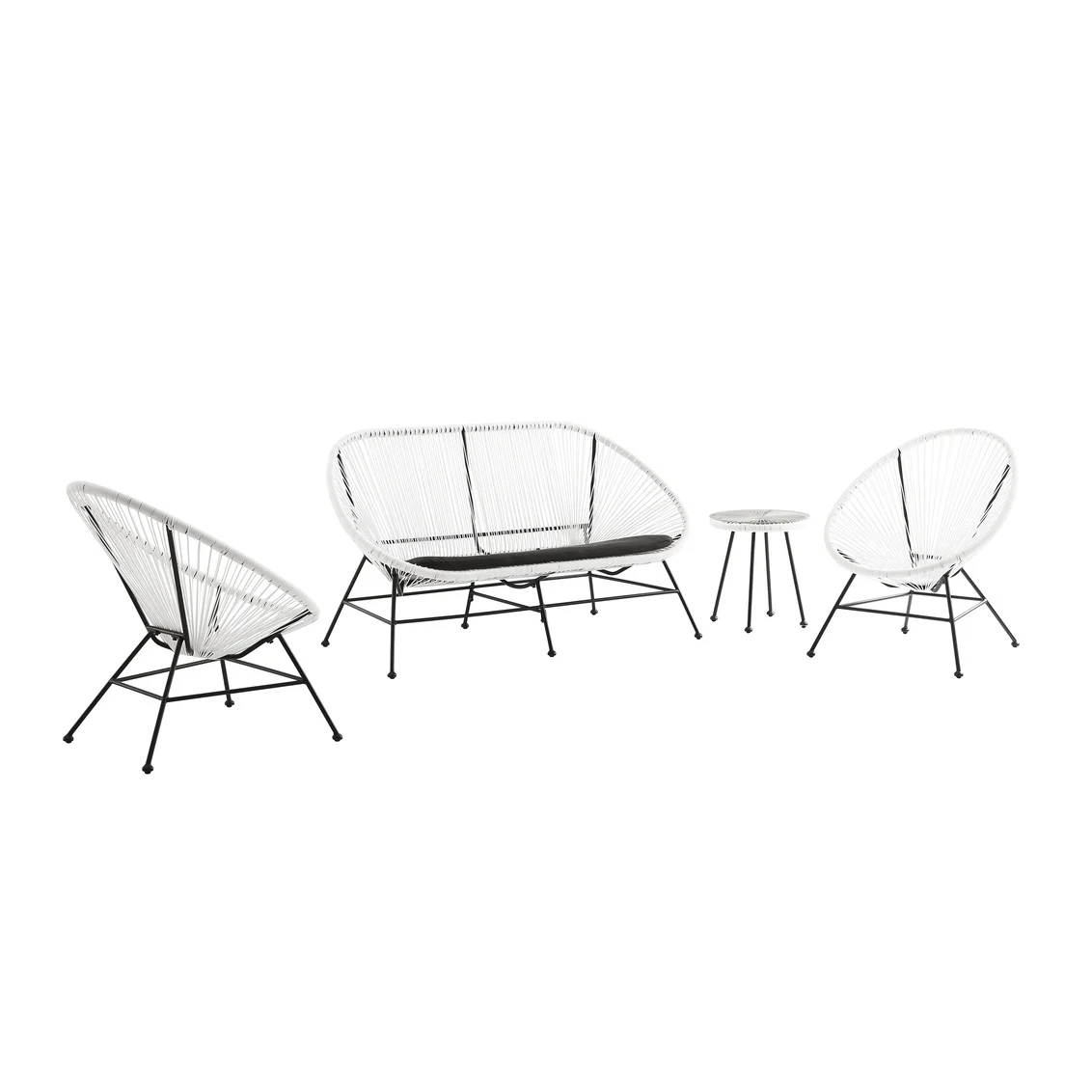 Linon Millie 4-Piece Outdoor Patio Furniture Set, White