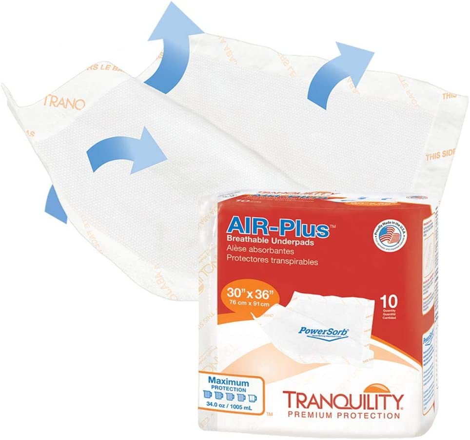 Tranquility AIR-Plus Breathable Underpads, 30