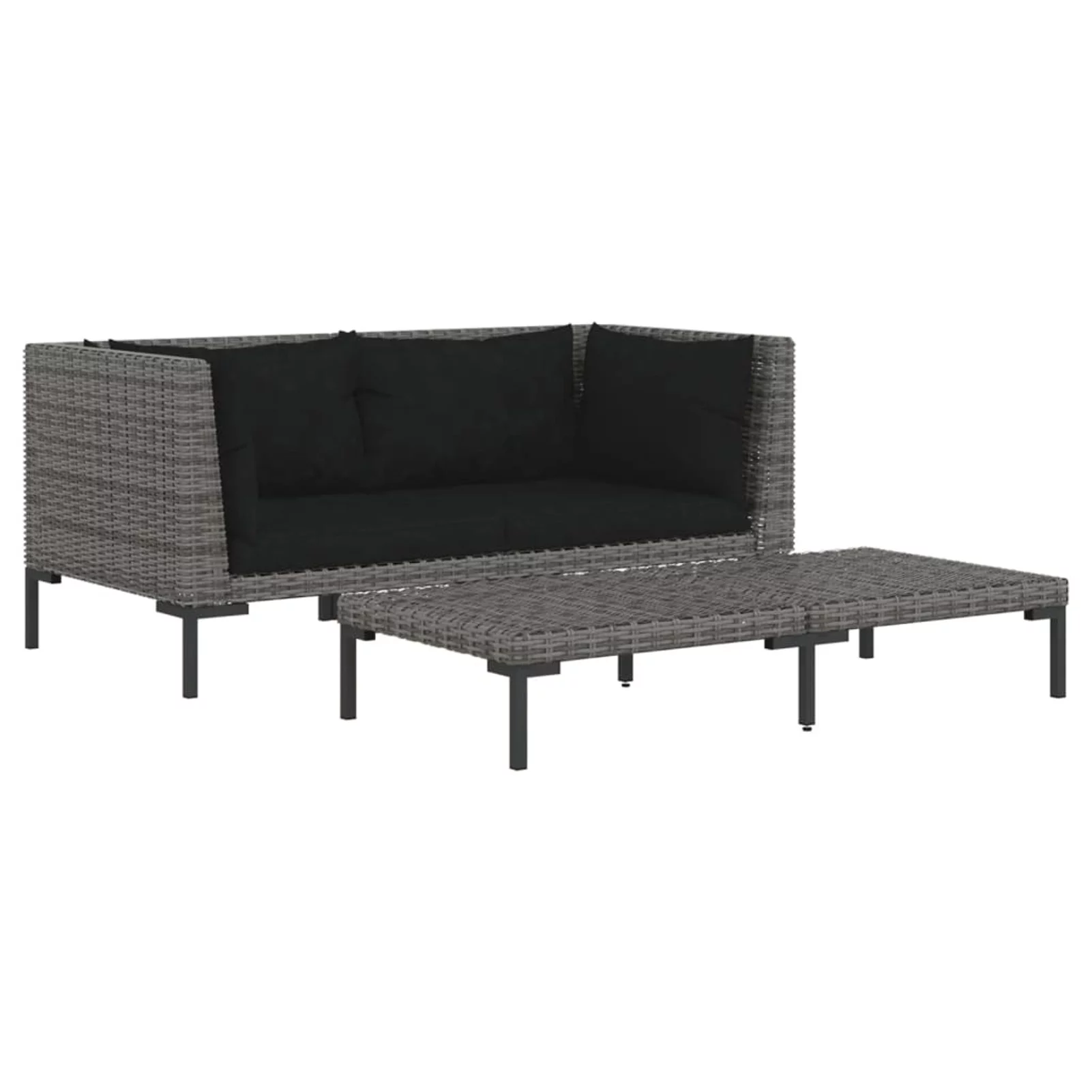 Andoer parcel, Conversation Set 3 Piece Patio Round Poly Rattan Furniture Patio Furniture Piece Patio Set Furniture Set 318606 2 Sofas With Set With Cushions