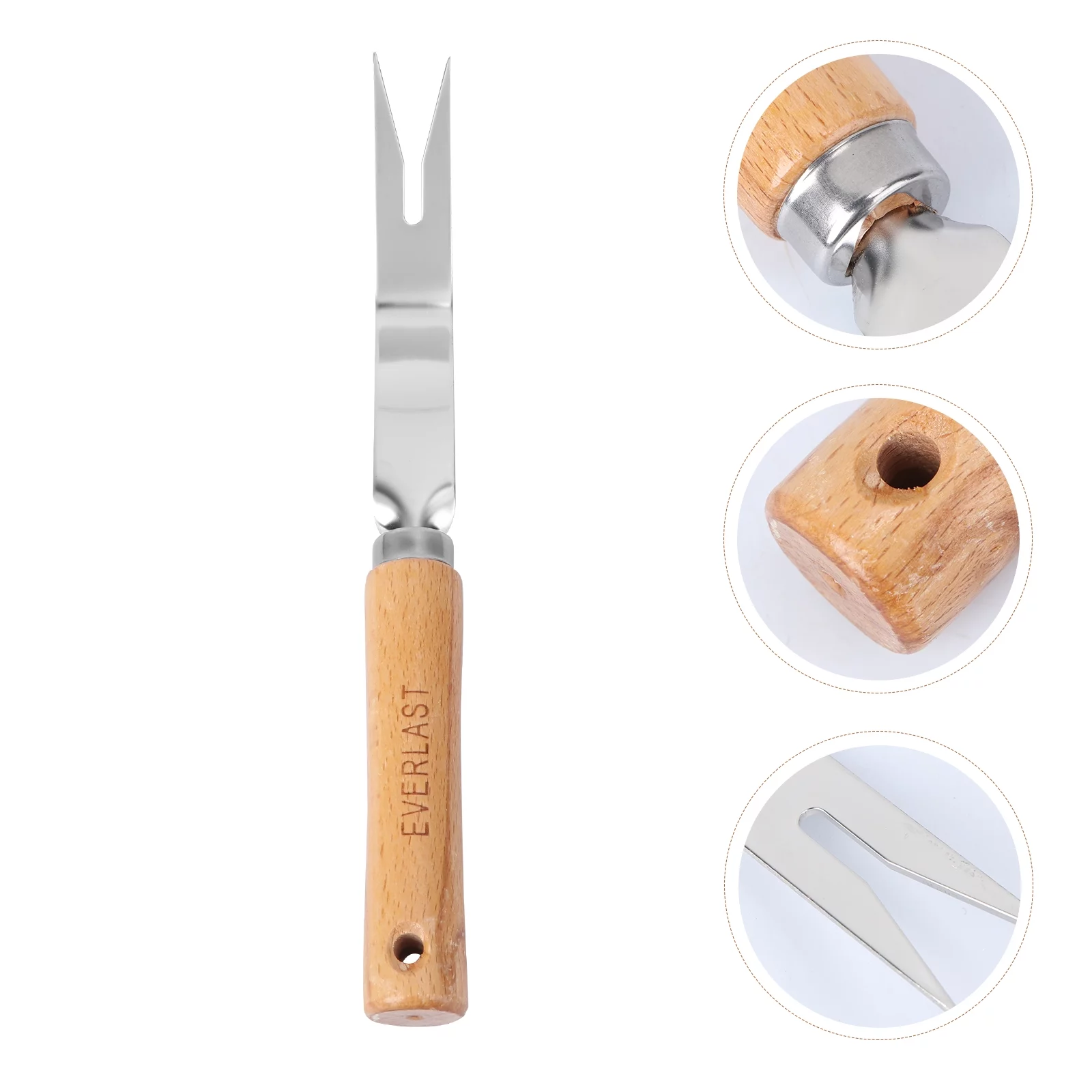 Gongxipen Professional Weeding Tool Wooden Handle Stainless Steel Manual Weeder Weeding Device (Stainless Steel Root Remover）
