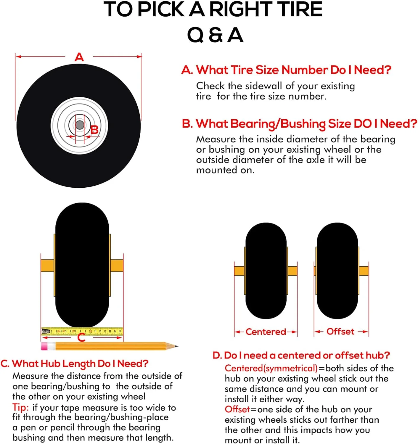 WEIZE 13x6.50-6 Flat Free Lawn Mower Tire on Wheel (Fit Most Cub cadet, Toro Zero Turn Mower), 5.5