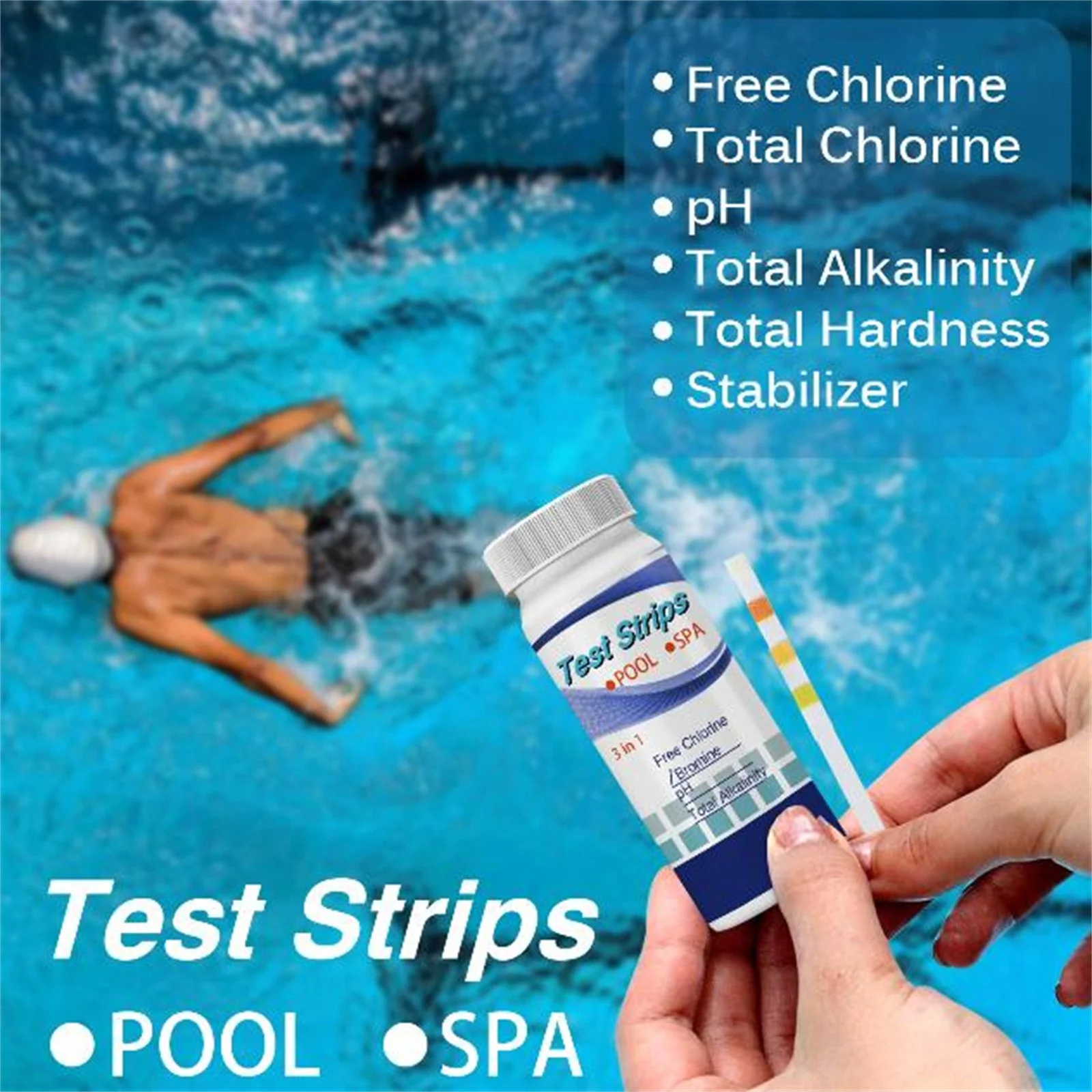 YHAIOGS Pool Water Quality Three In One Test Paper total Alkalinity Hardness Water Test Strip