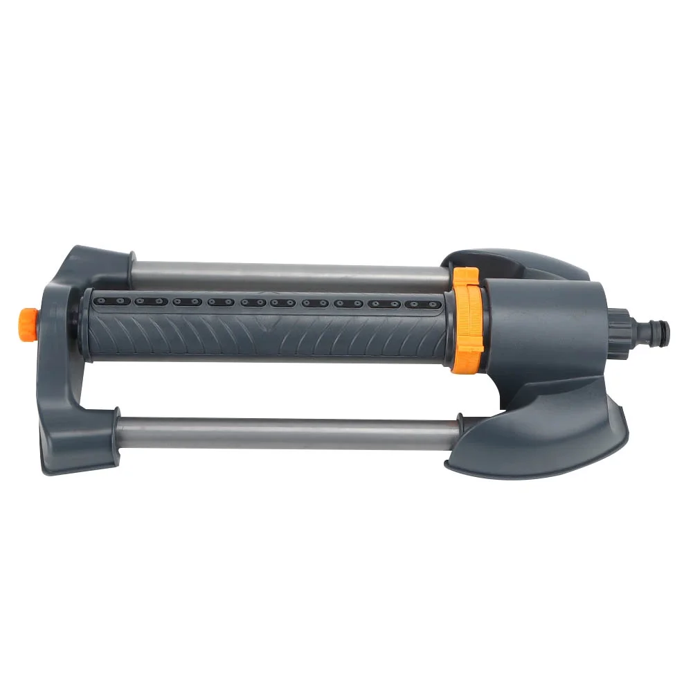 Delaman Garden Sprinkler, 20‑Hole Garden Sprinkler Metal Base Lawn Rotating Oscillating Sprinkler Adjustable Spray Angle Garden Accessories for Garden