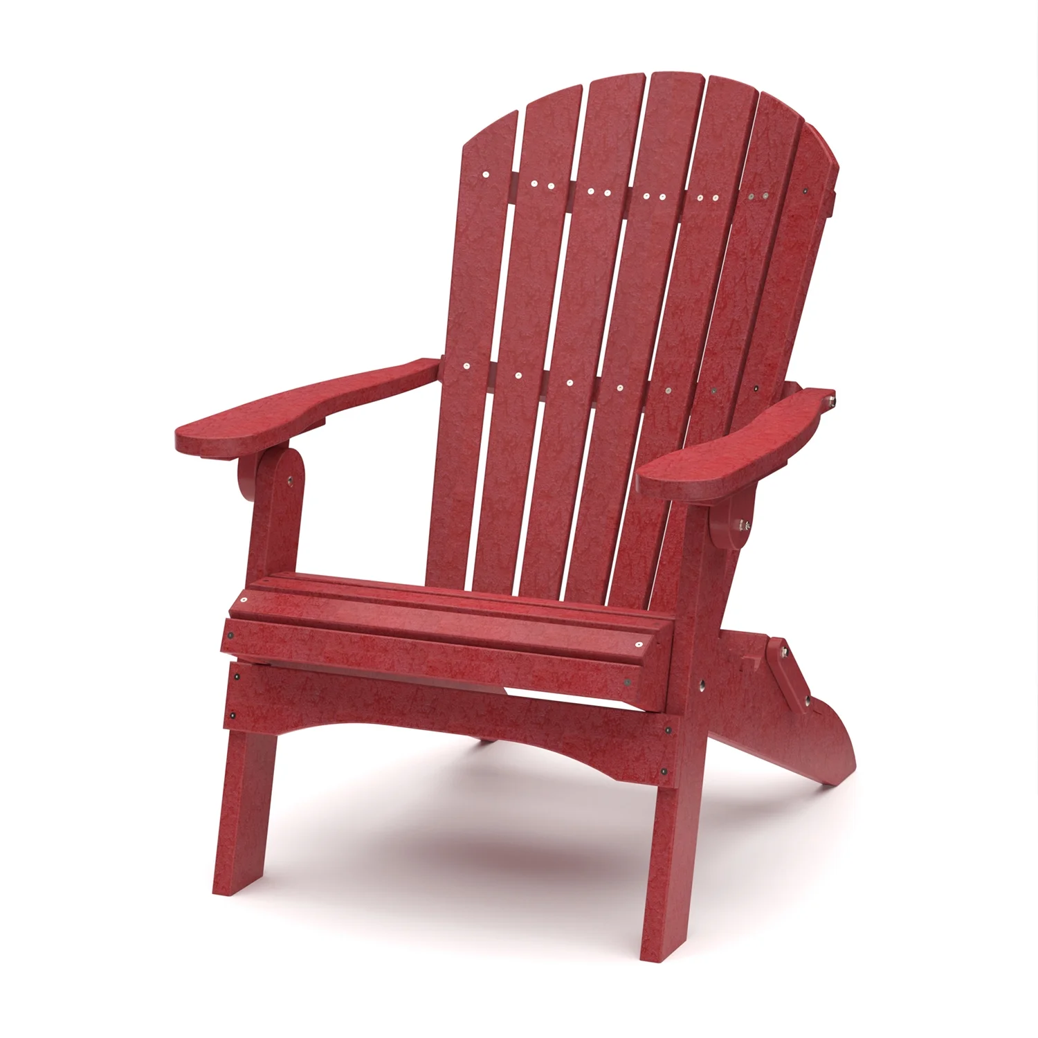 Wildridge Heritage Folding Adirondack Chair, Cardinal Red, Outdoor Weather Resistant Poly Patio Furniture