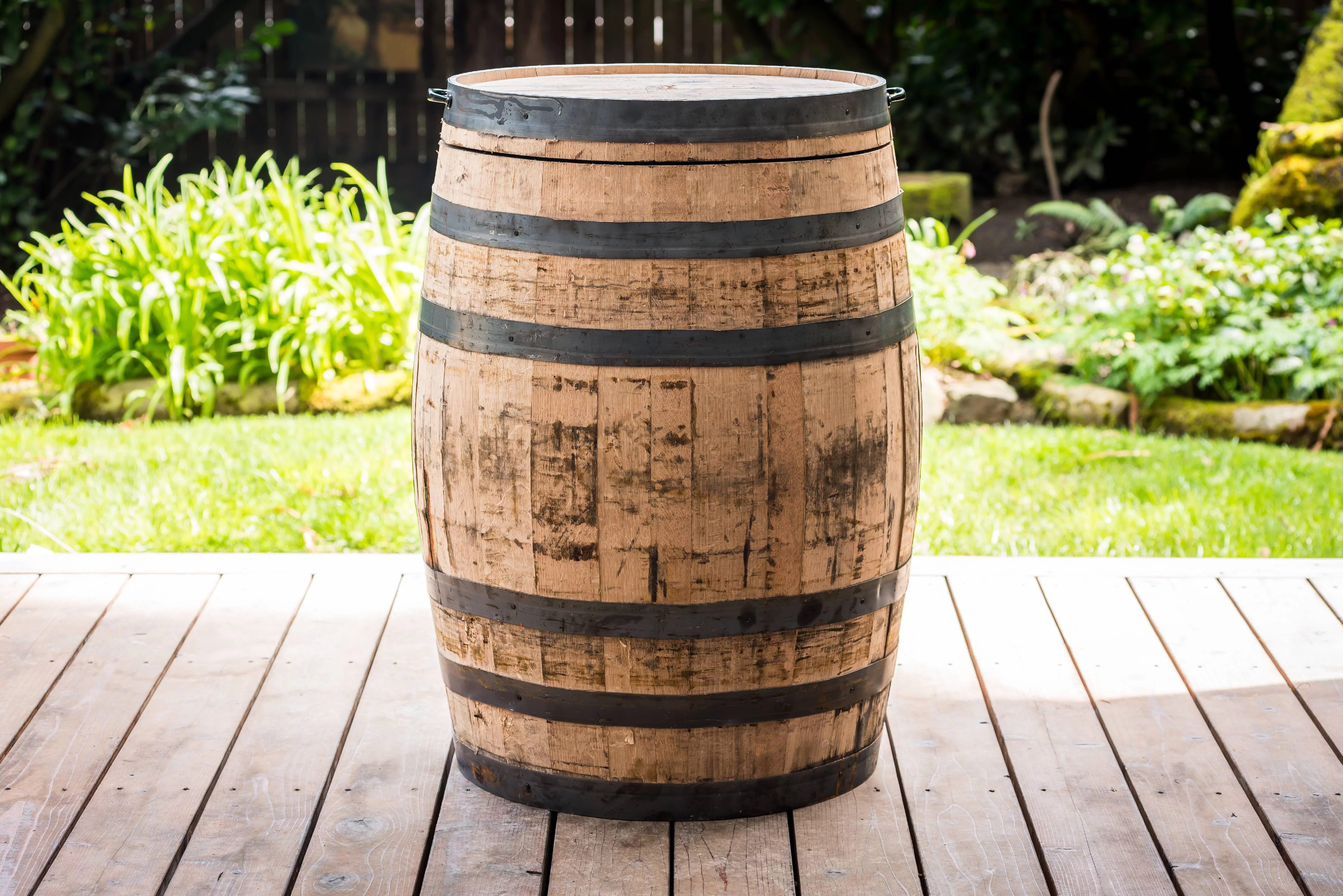Authentic Whole Oak Whiskey Barrel, Repurposed