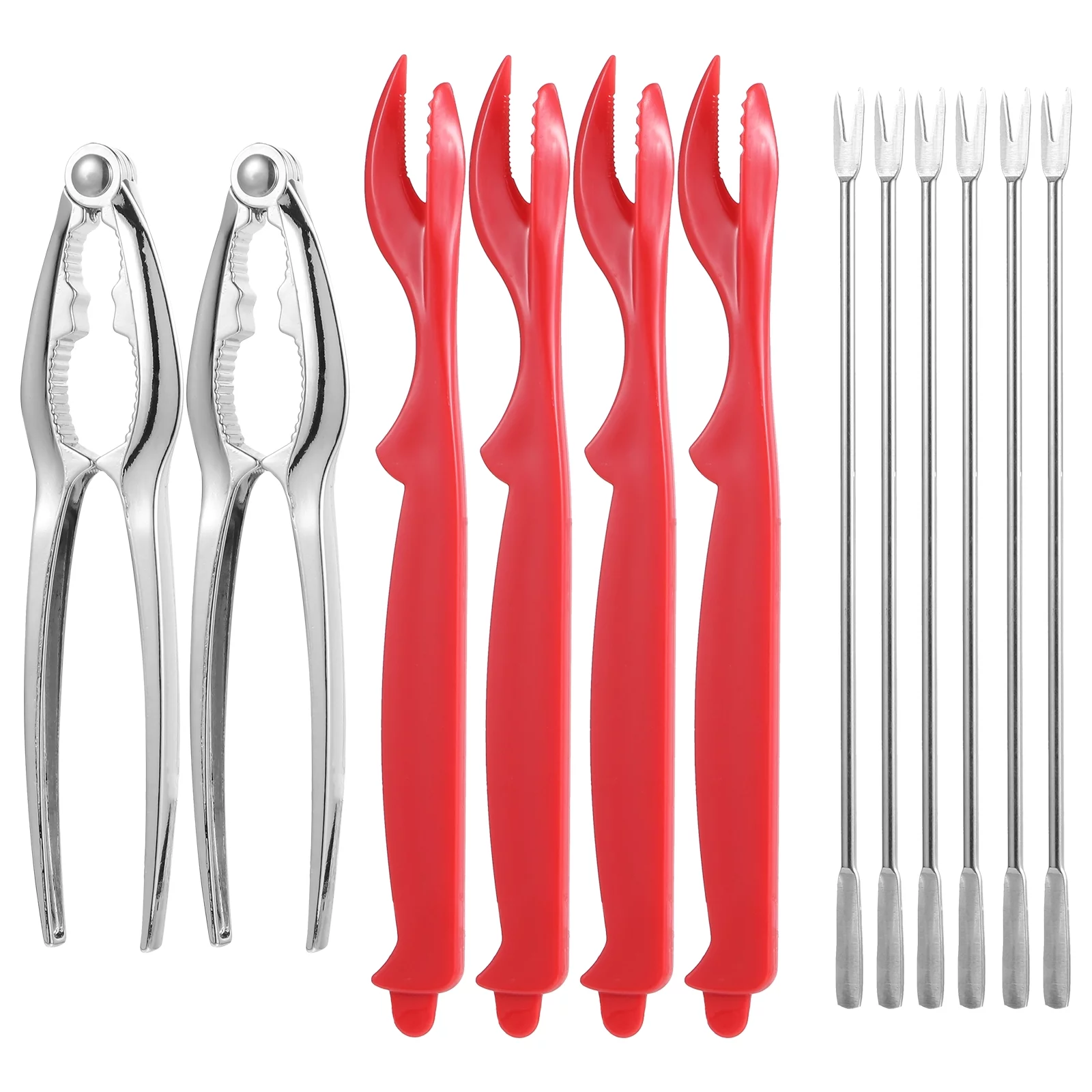 12Pcs Crab Leg Pliers Set Lobster Shell Forks Opener Seafood Pick Tools
