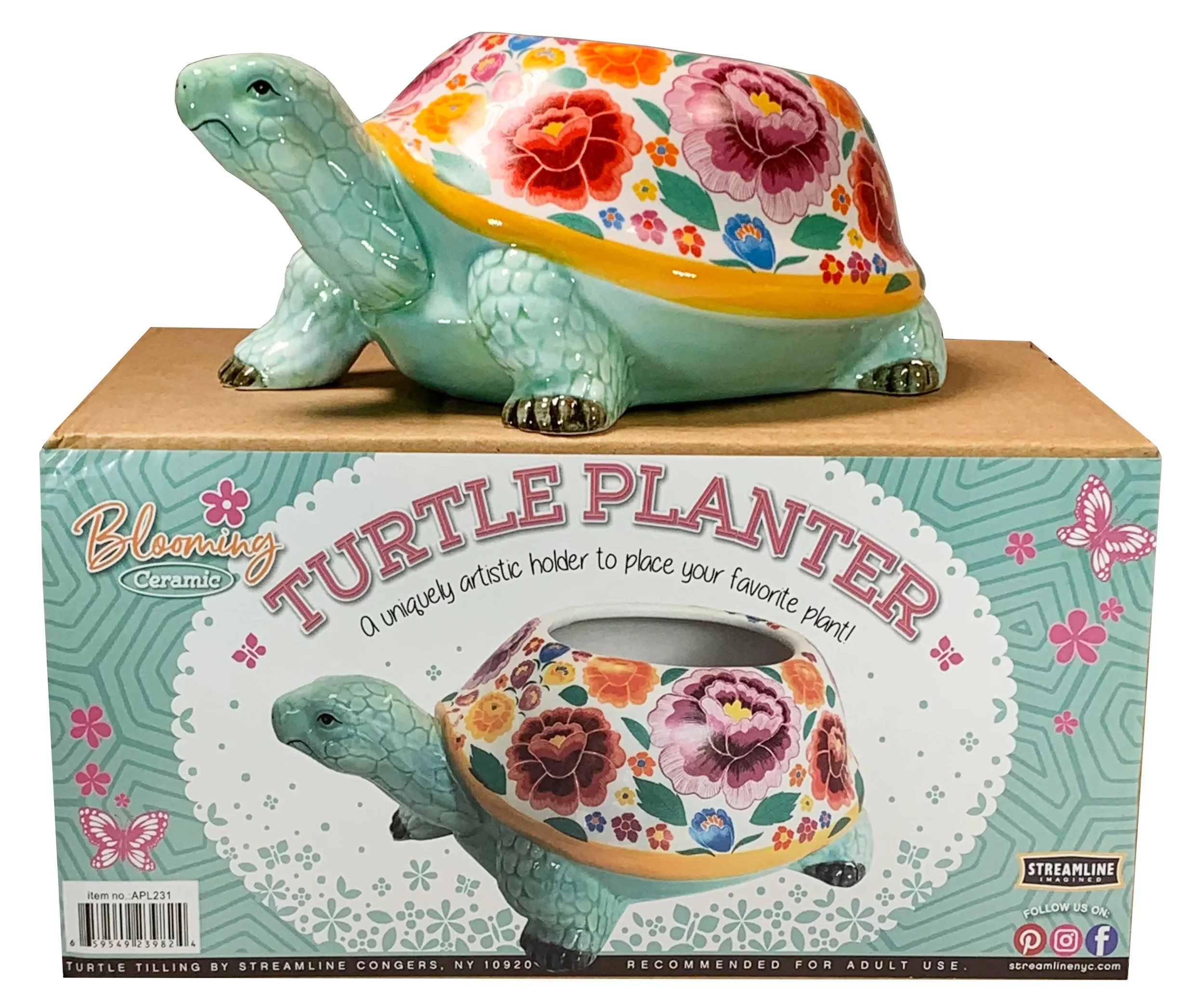 Streamline Imagined Turtle Planter
