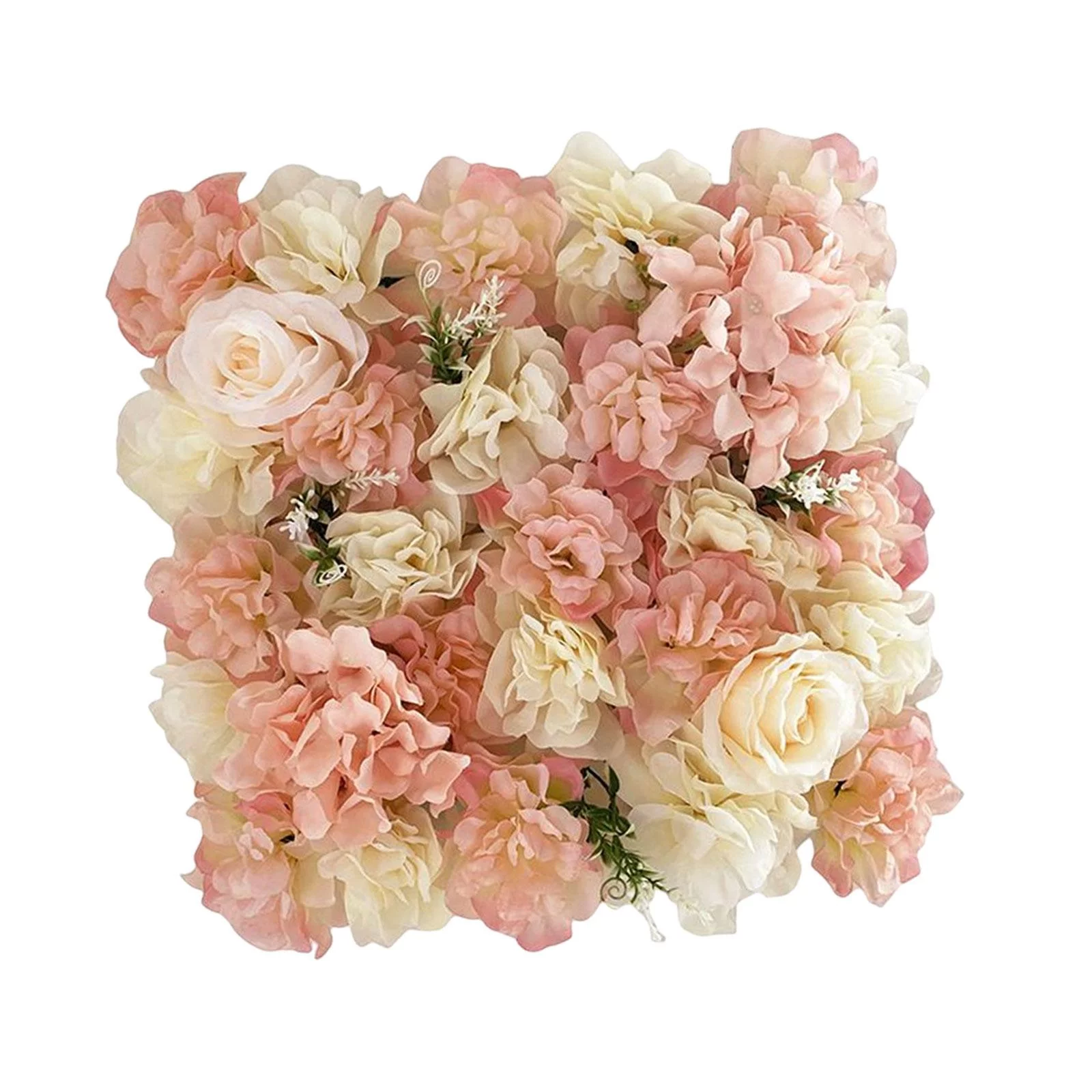 Artificial Panel Floral Mat Flower Arrangements Floral Photo Background Backdrop for Wedding Indoor Party Wall Decor Champagne Pink