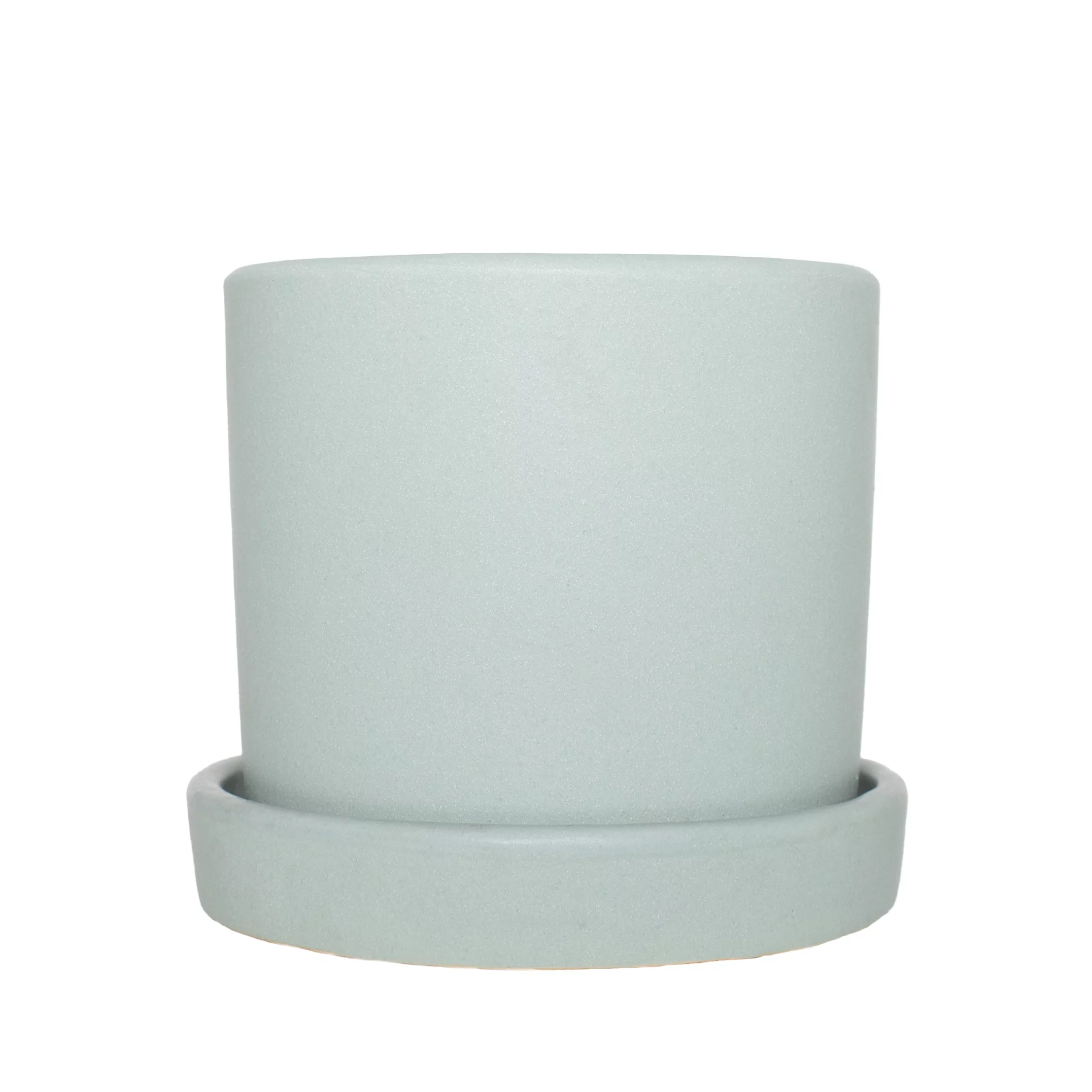 5 In. Hyde Semi Matte Mint Container with Saucer - 1 Piece