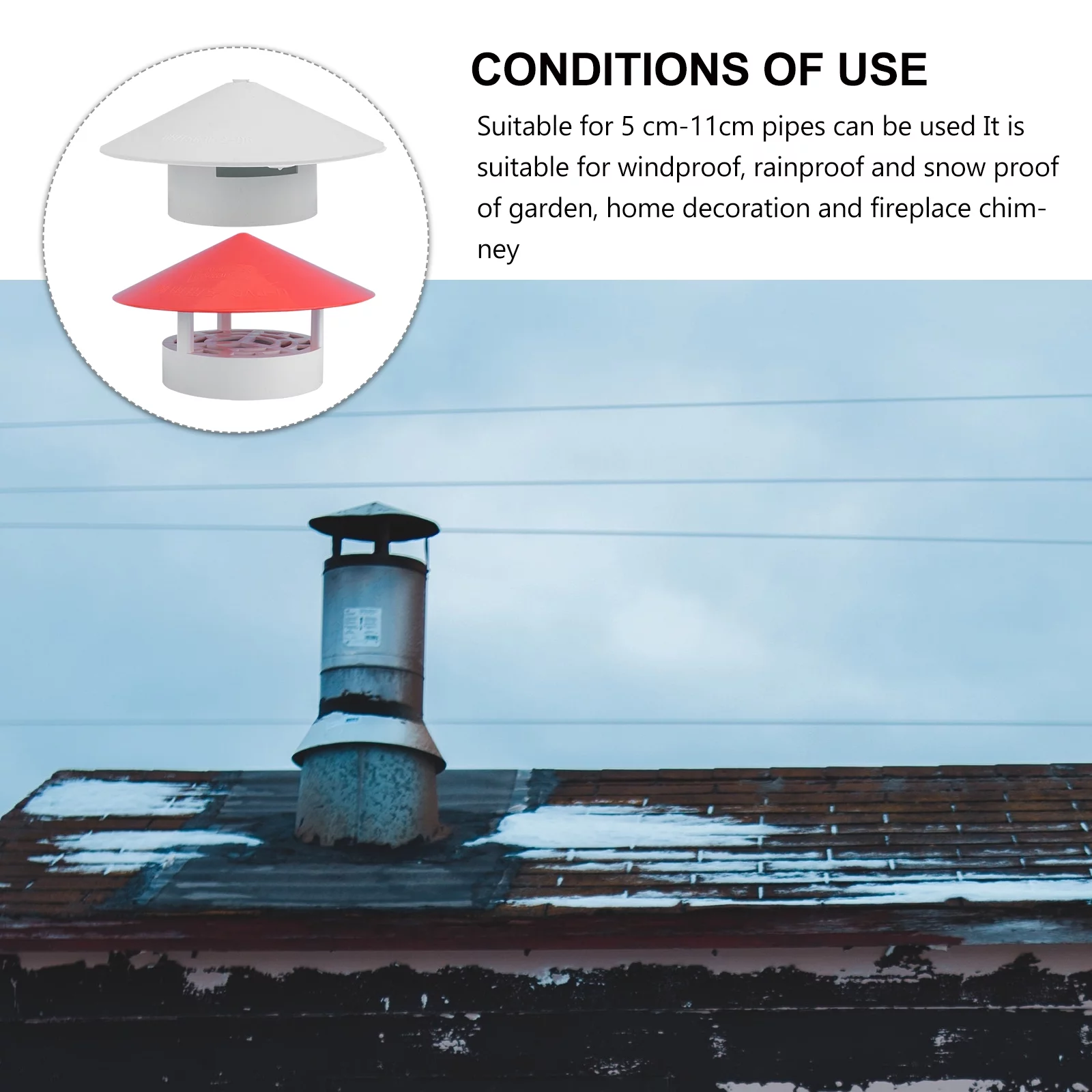Gongxipen 1pc Chimney Rainproof Cover Smokestack Waterproof Smoke Funnel Rainproof