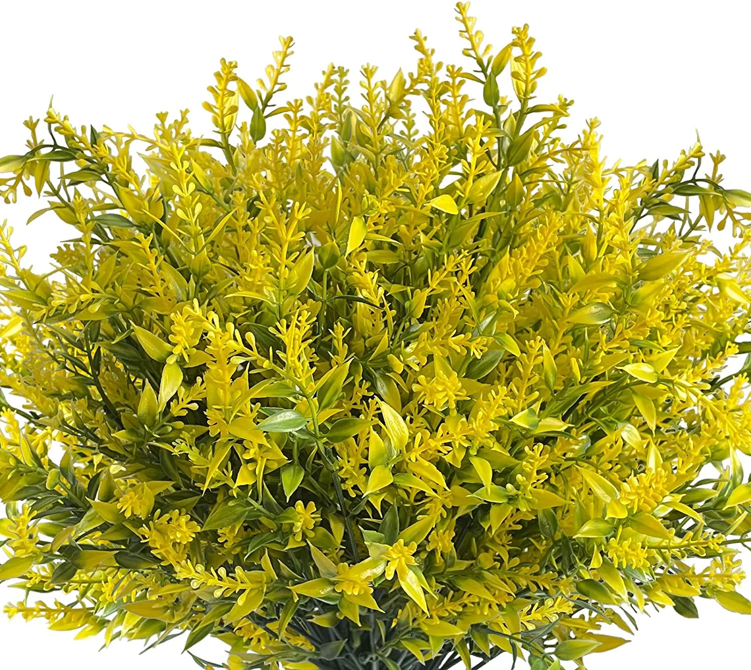 Artificial Lavender Flowers for Outdoors, UV Resistant No Fade Faux Plastic Shrubs Greenery Plants for Garden Patio Porch Window Box Home Indoor Farmhouse Hanging Planter Décor