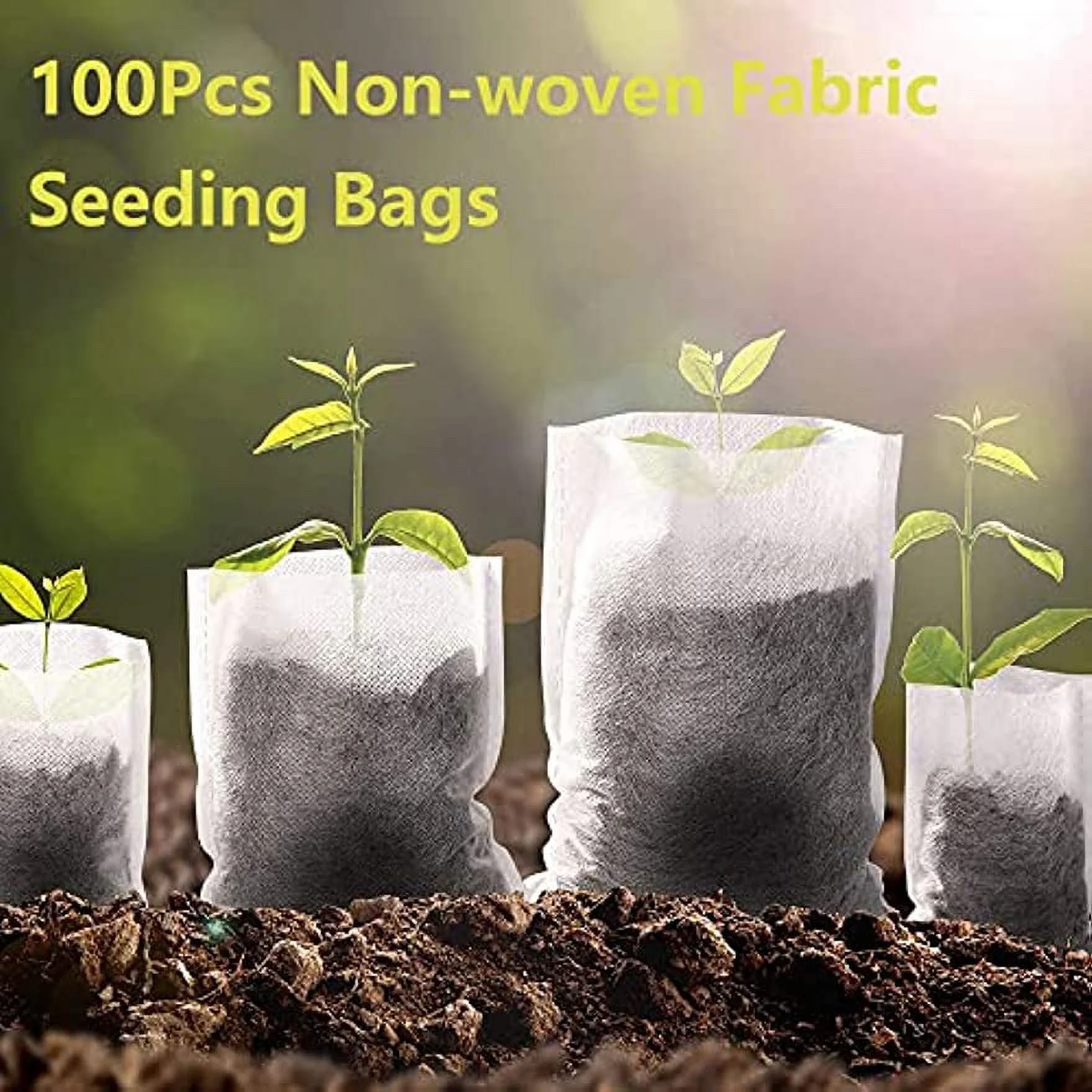 8x10cm Degradable Non-Woven Plant Nursery Bags Plant Seeding Bags Fabric Seedling Pots Plants Pouch Solid Plants Grow Bags Home Garden Supply 8x10cm/3.15
