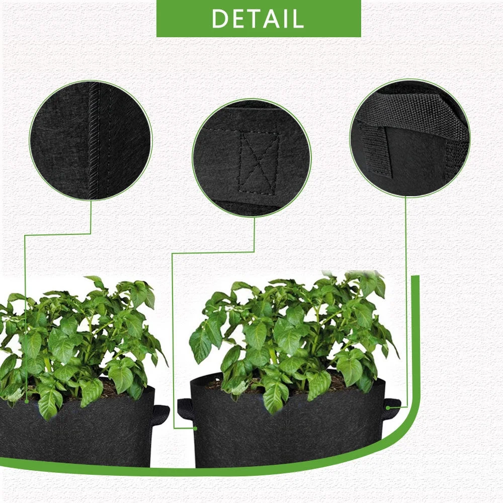 Fabric Grow Pots Breathable Planter Bags 1/3/5/7/10/20 Gallon Bags