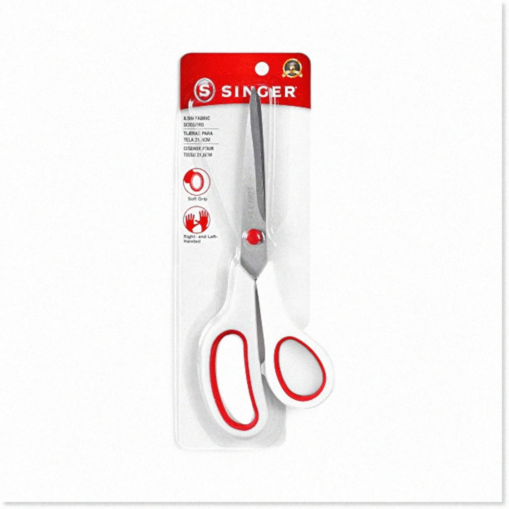 ErgoCut Precision Fabric Shears - Ultimate Comfort Grip, 1-pack, Vibrant Red & White