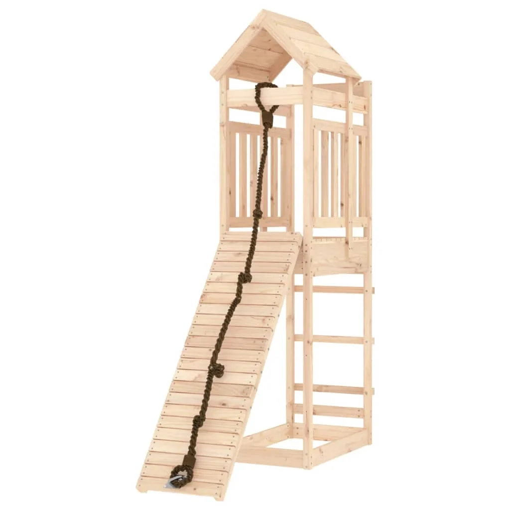 moobody Playhouse with Climbing Wall Solid Wood Pine