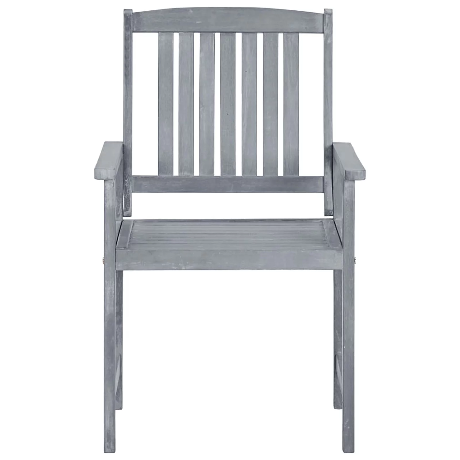 OWSOO Garden Chairs 2 pcs Gray Solid Acacia Wood