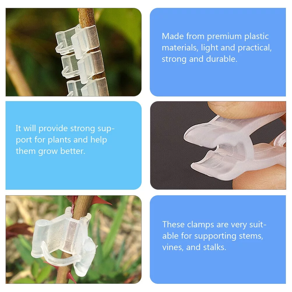 Vegetables Plant 200 Pcs Garden Cultivator Tool Tools Flower Clip Grafting Tailoring Securing Lattice White Plastic