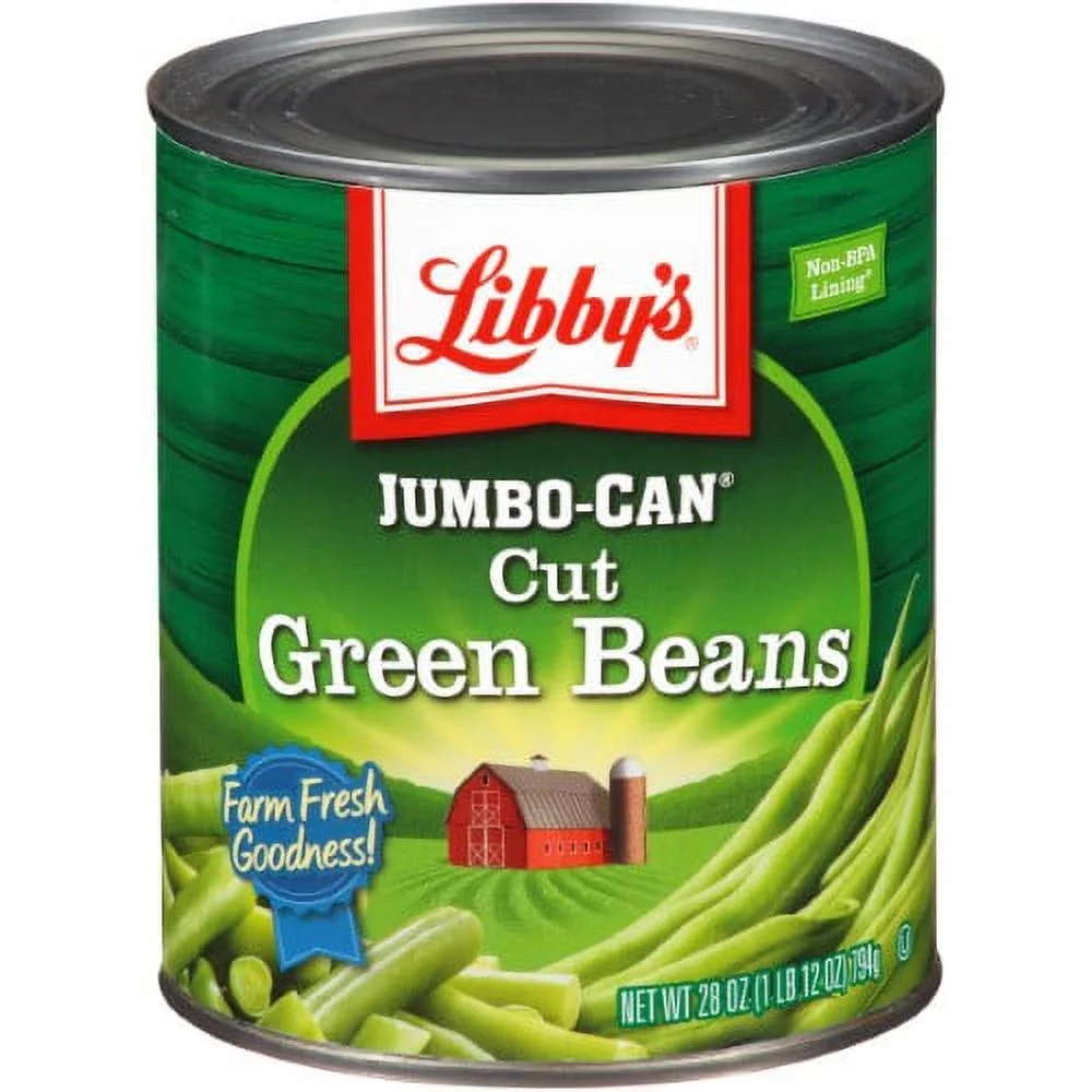 Libby's Jumbo-Can Cut Green Beans, 28 Oz (Pack of 12)