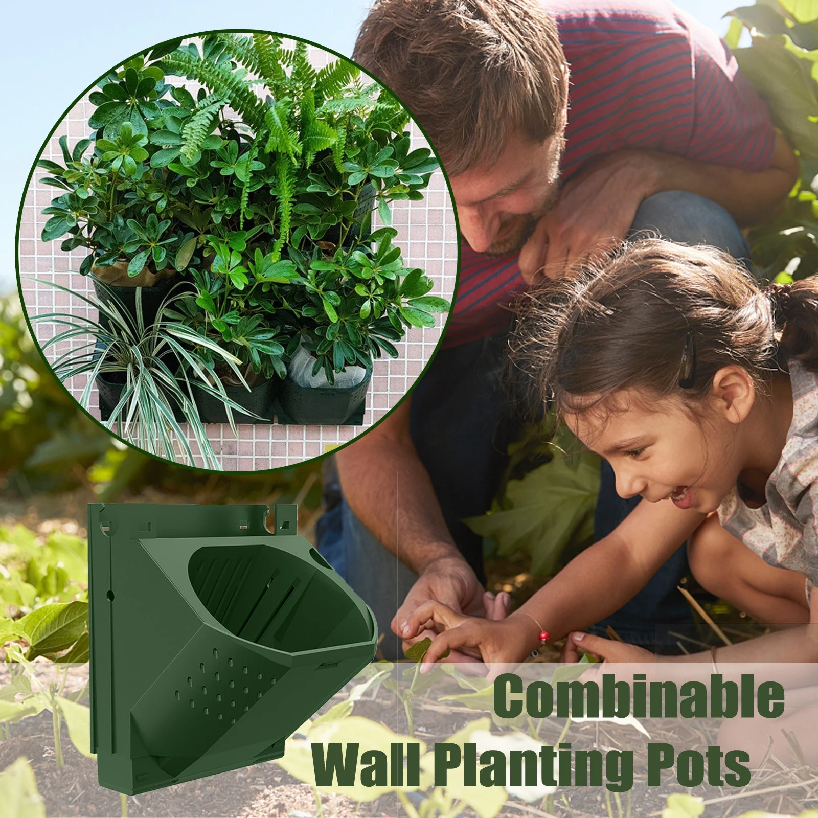 BNNG Wall Hanging Planters, Hanging Flower Pots for Railing Fence - Indoor Outdoor Balcony Wall Planter Hanging Basket, Plastic Pot Plant Container - Half Round Vertical Greening Plant Pot