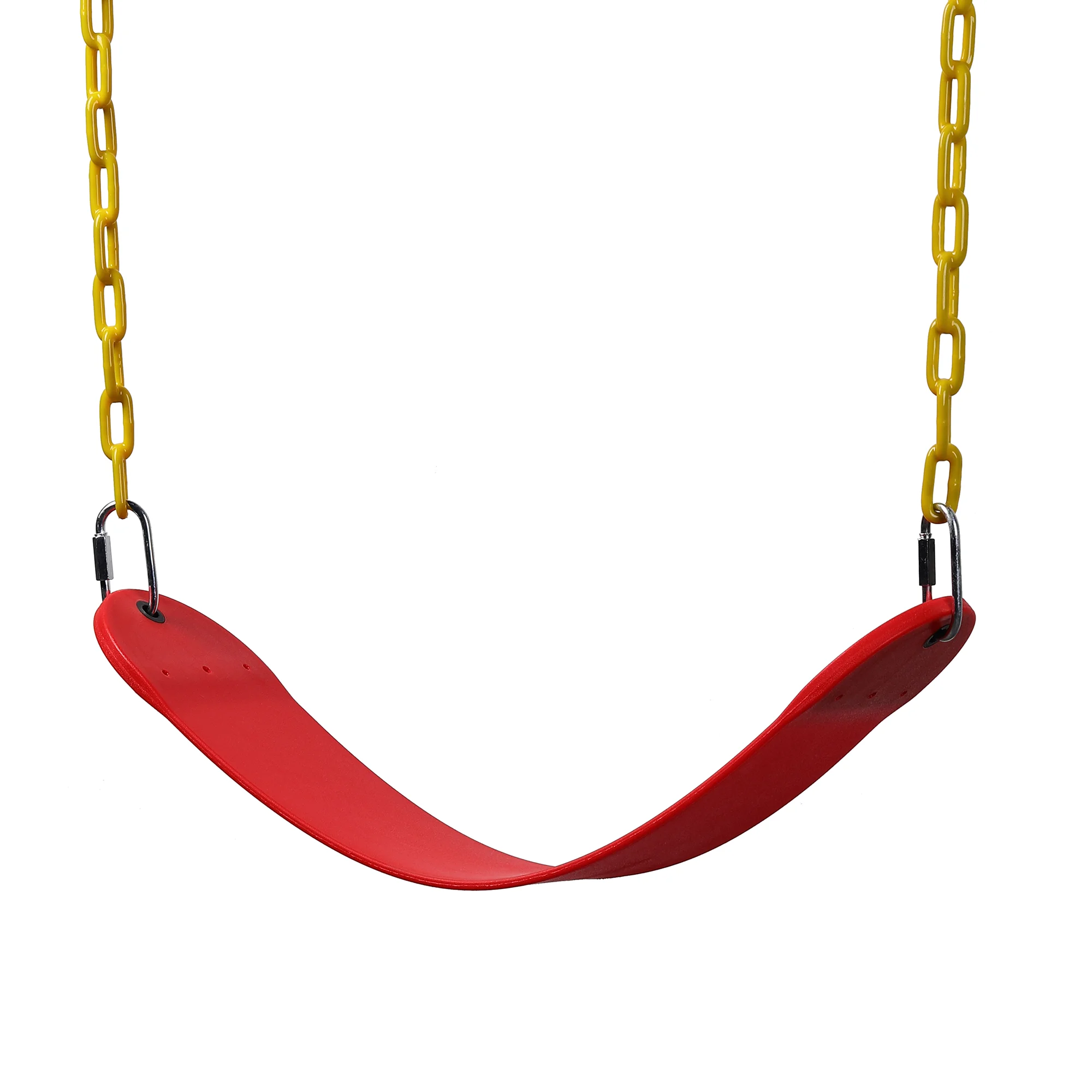 PAPROOS Swing Seat, Outdoor Swing with 60 Inch Anti-Rust Chains and Locking Buckles, Red