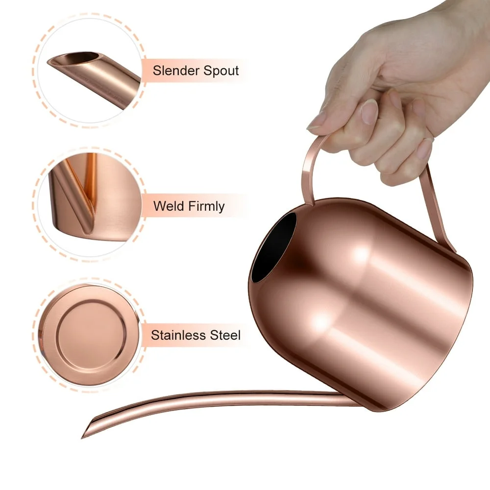 Yardwe 1000ml Stainless Steel Watering Can Indoor Plants Succulents Long Spout Watering Pot