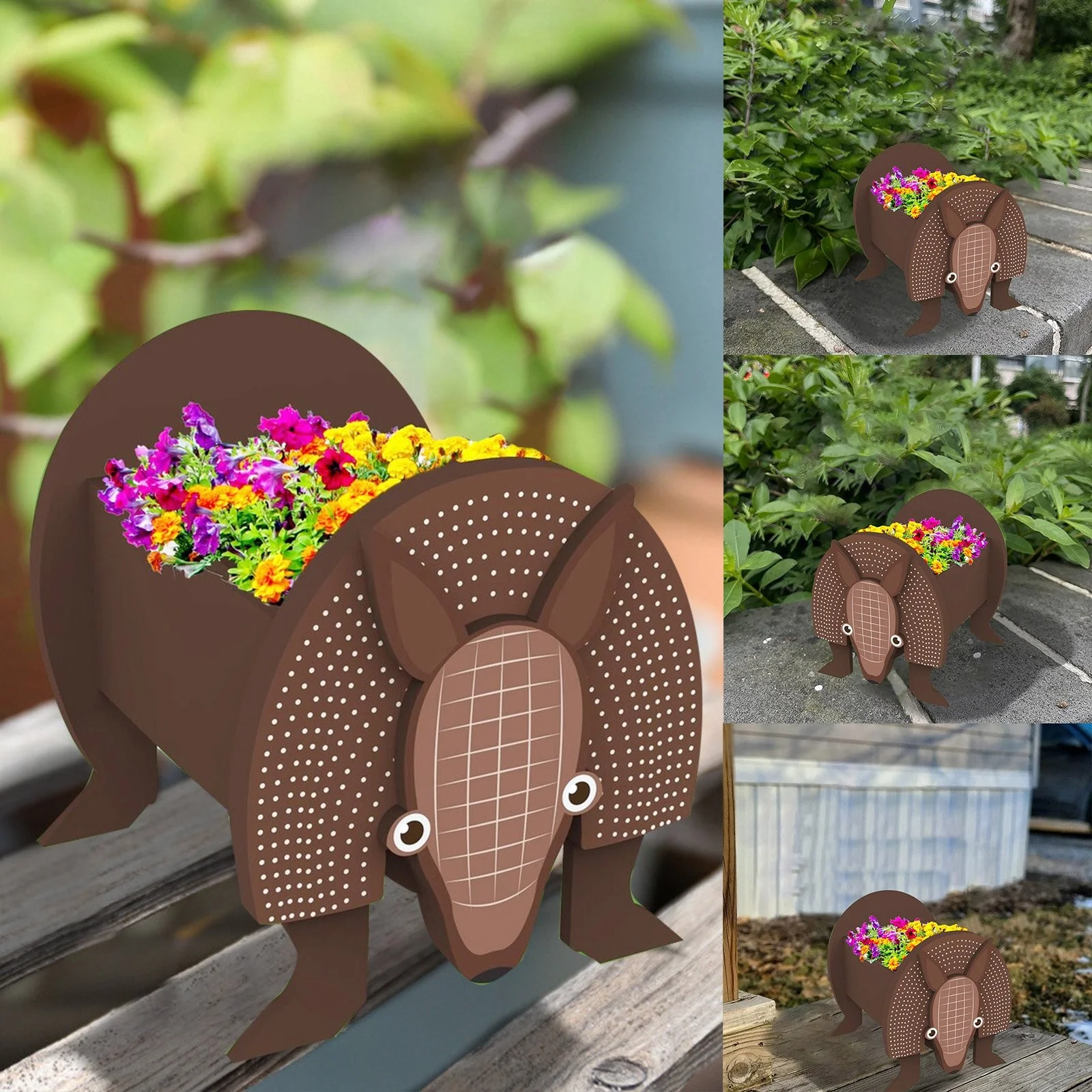 SIfdSeng Armadillo Animal Flower Pot Cute Animal Flower Pot Flower Pot Dog Flower Pot Storage Container Dog Flower Pot Garden Pet Dog Storage Basin Decorative Ornaments 322