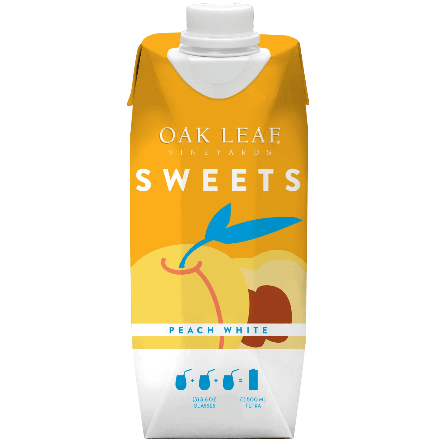 Oak Leaf Vineyards Sweets Peach White California Flavored Wine, 500 ml Tetra-Pak, 9% ABV