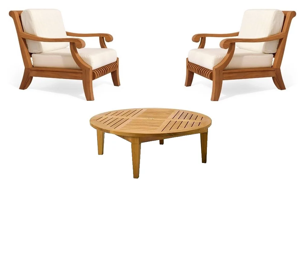 Giva 3 Pc Lounge Chair Set: 2 Lounge Chairs & 46