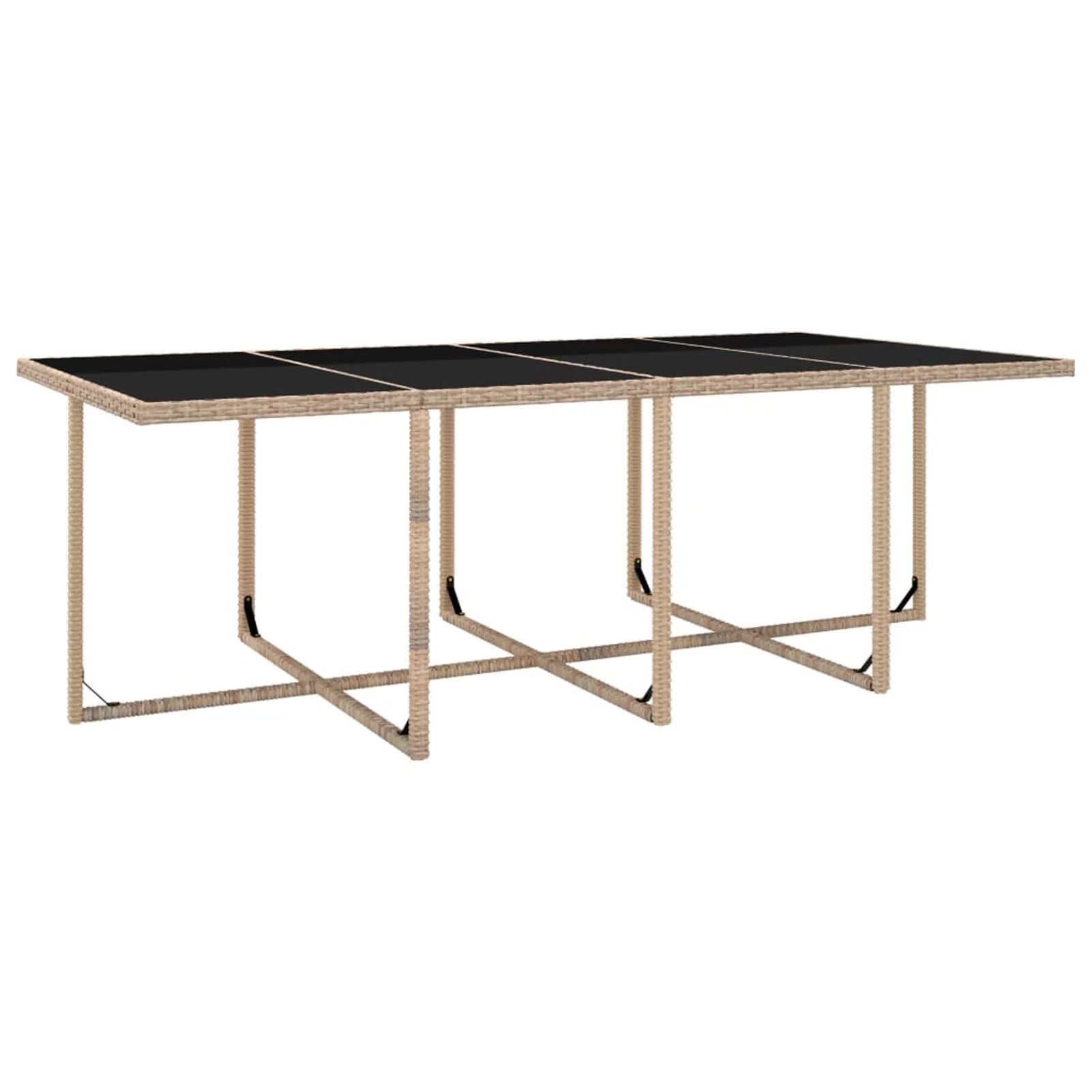 Carevas 13 Piece Patio Dining Set with Cushions Poly Rattan Beige