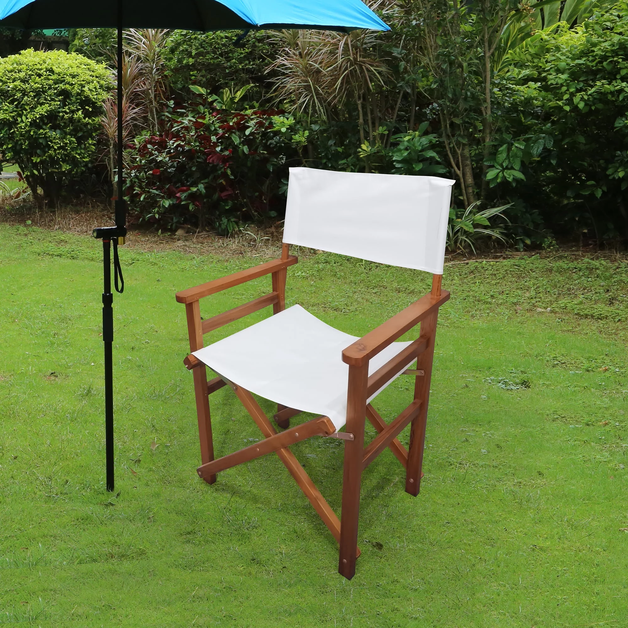 Folding Chair Wooden Director Chair Canvas Folding Chair Folding Chair&nbsp; populus + Canvas (Color : White)
