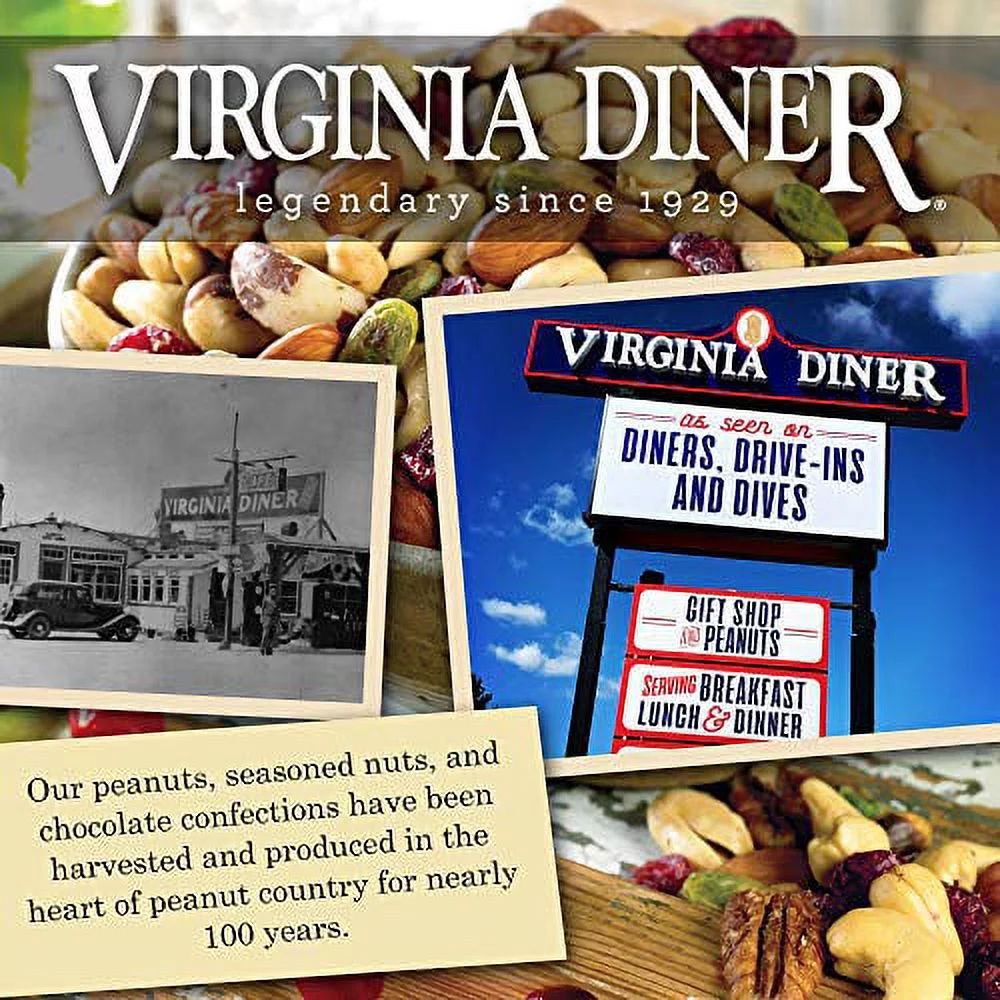 Virginia Diner - Gourmet Natural Extra Large Butter Toasted Virginia Peanuts, 18 Ounce Tin