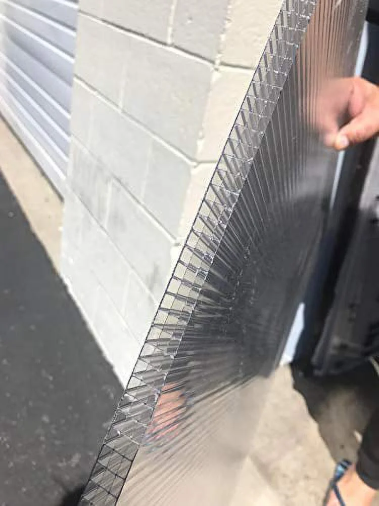 Pack Of 2 24'' X 48'' X 14 Mm (0.55) Thickness MULTIWALL Polycarbonate Clear /ld-Flexible, Clear, Strong Impact And Shatterproof - All-Weather Outdoor Garden And Greenhouse vering