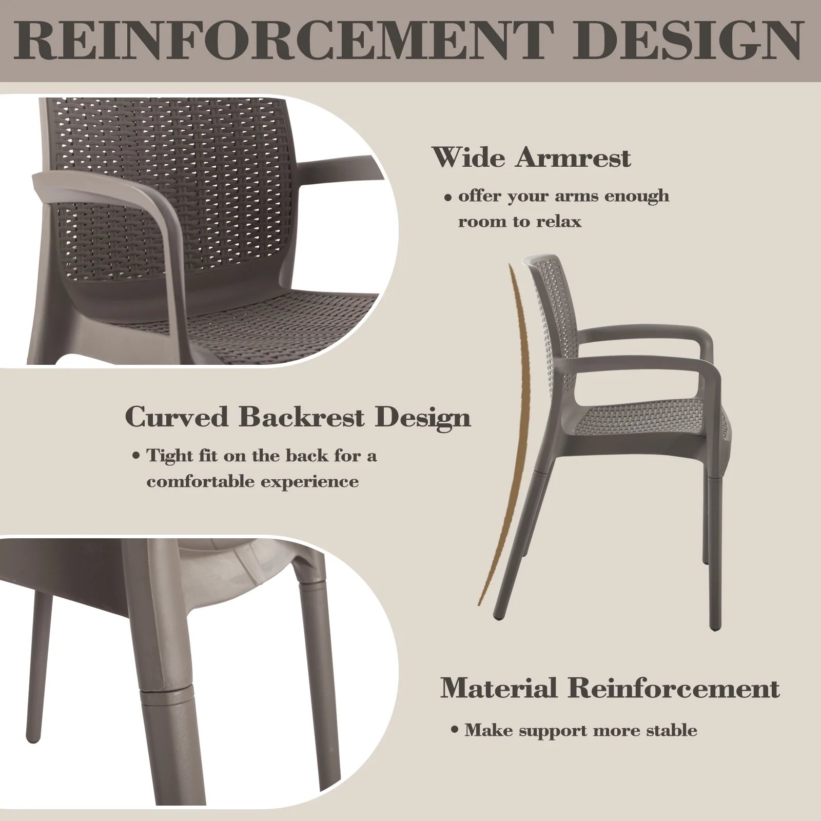 DIMAR GARDEN 5 Pieces Patio Dining Table Set with 4 Chairs