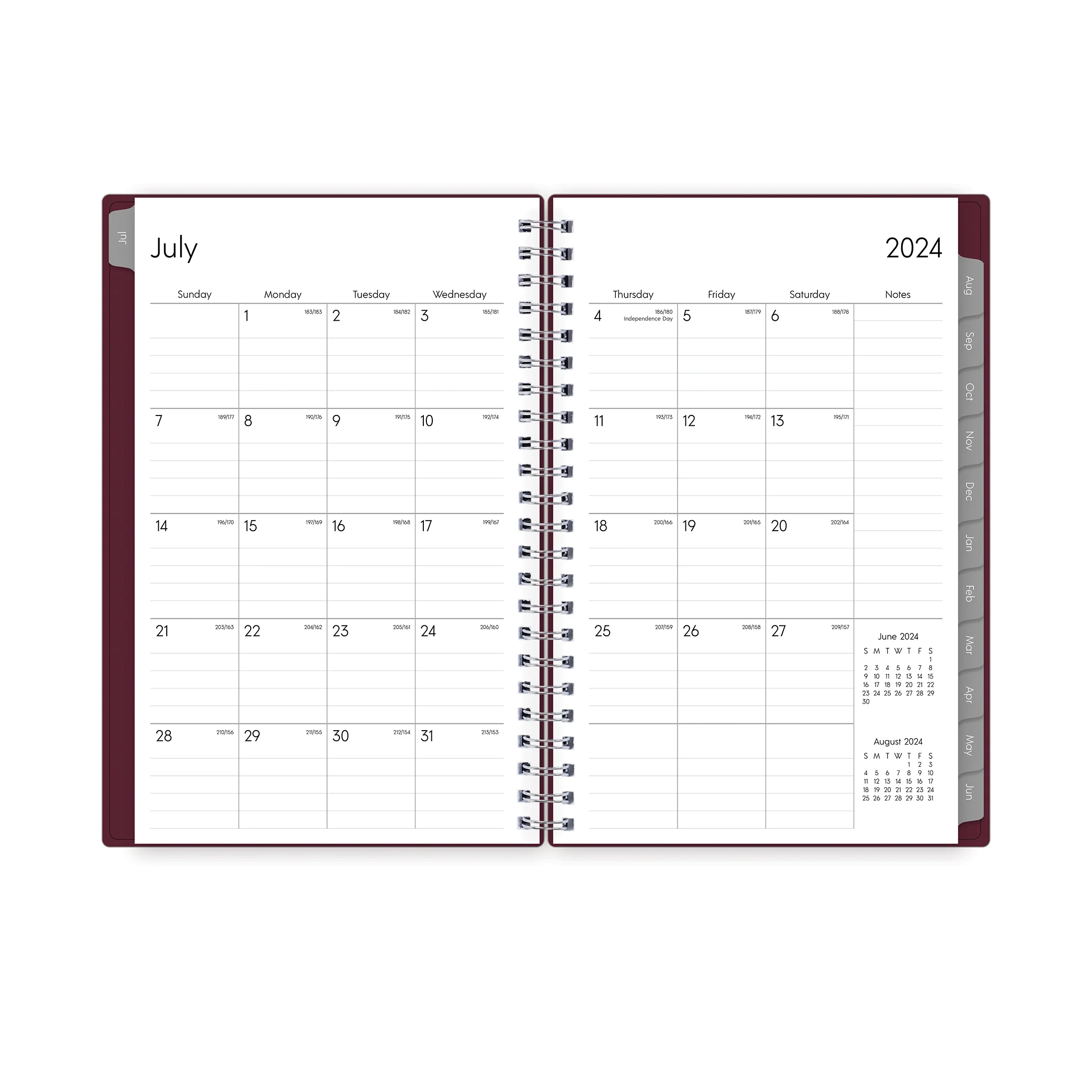 2024-25 Weekly Monthly Planner, 5x8, by Blue Sky, Berry