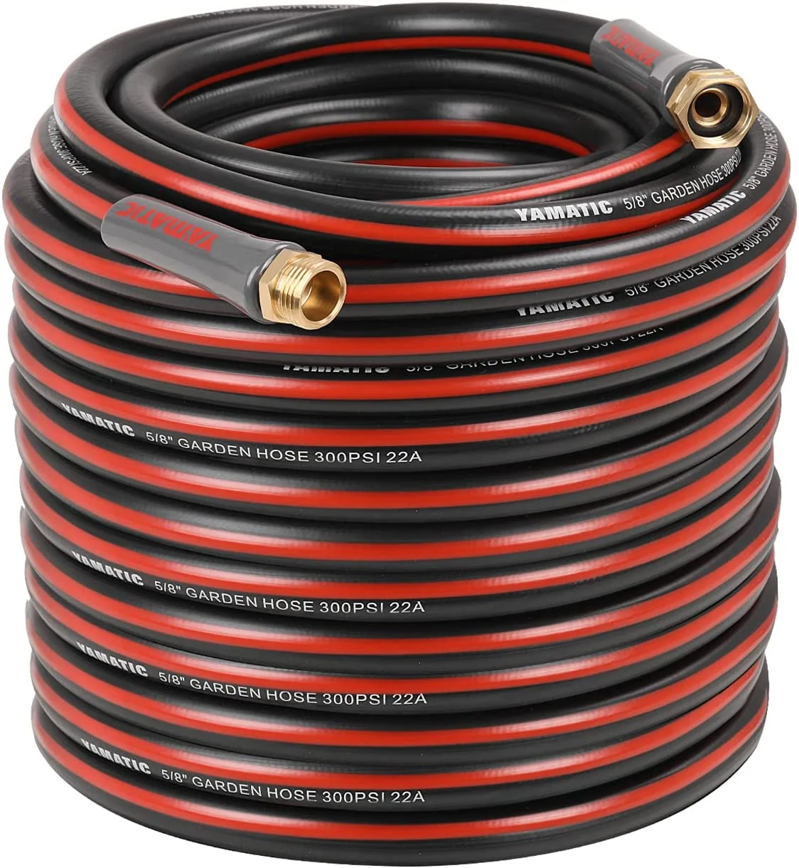 Garden Hose 5/8 in x 100 ft with Swivel Fitting, Kink Free Water hose with Solid Brass Connector for All-weather Outdoor, Lawn…