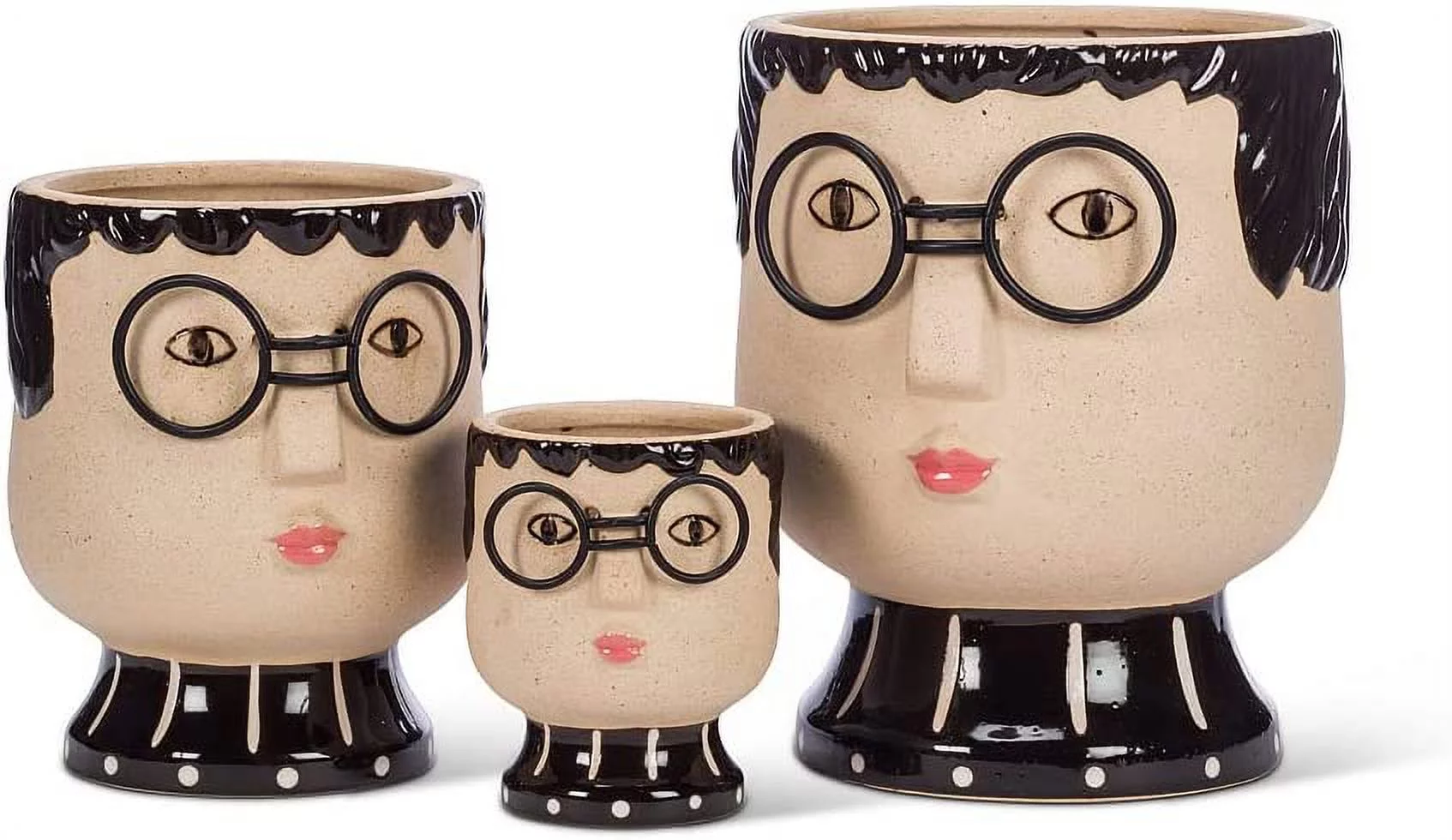 Abbott Collections AB-27-SPECS-046-SM Face with Specs Planter