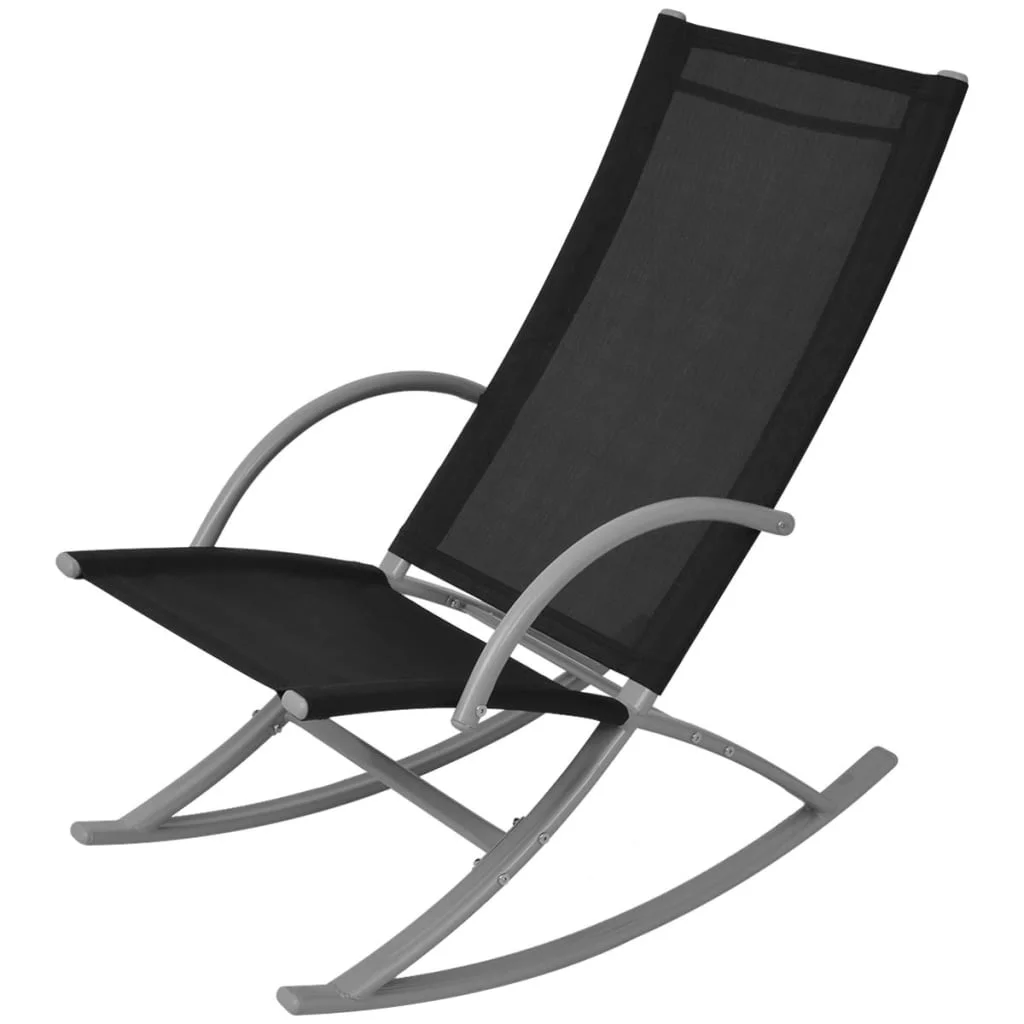 Aibecy Patio Rocking Chairs 2 pcs Steel and Textilene Black
