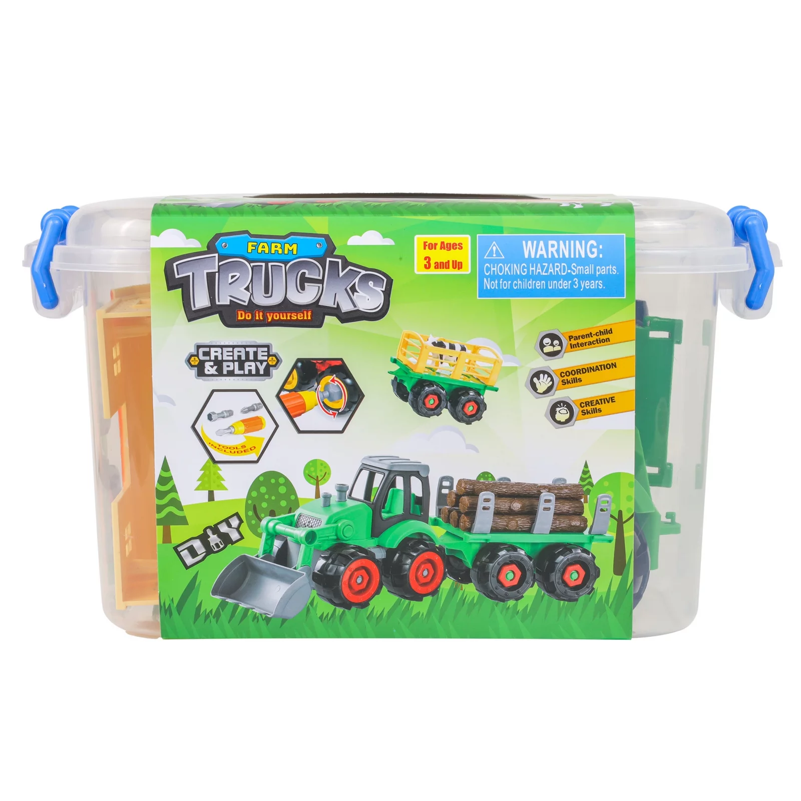 Kidplokio Farm Trucks Pretend Play Toy Set Toddlers Boys Ages 3 and Up