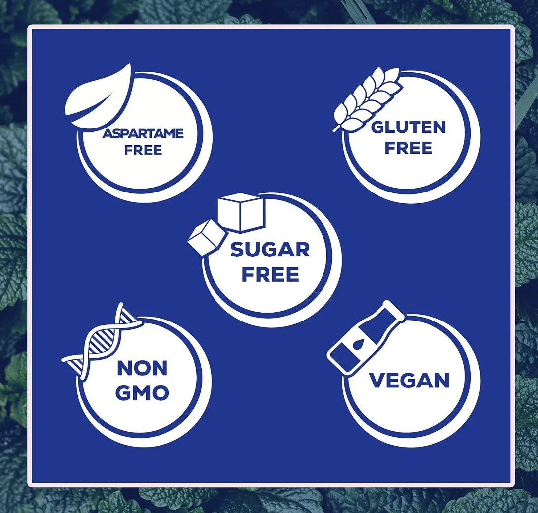 XyloBurst Peppermint Sugar-Free Gum - Natural Xylitol Chewing Gum - Bulk 500 Count Bag - Non GMO, Vegan, Aspartame Free, Keto Friendly