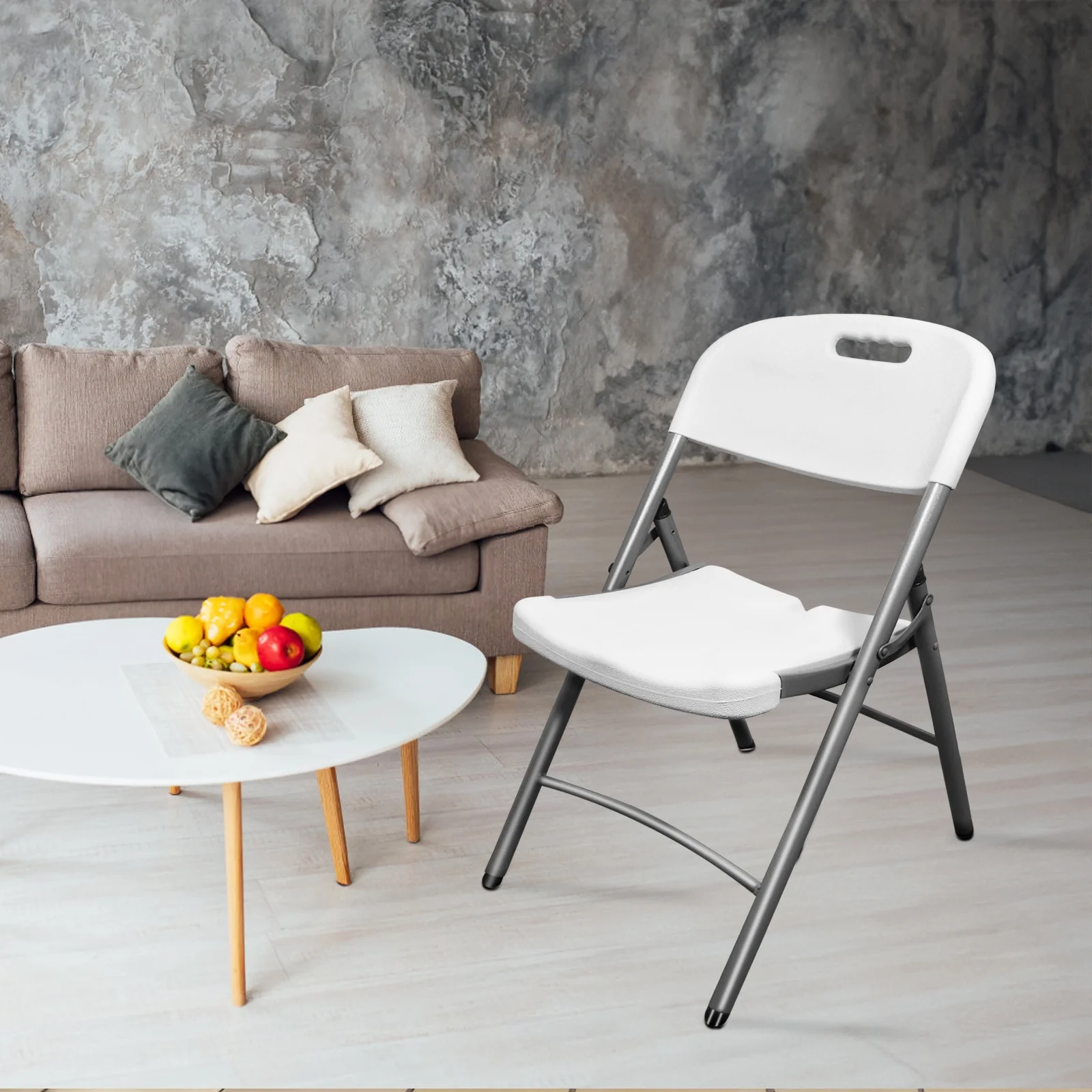 Folding Chair, Indoor Outdoor Plastic Commercial Stackable Foldable Guest Chairs for Events Office Wedding Party Picnic Kitchen Dining, 350lb Capacity