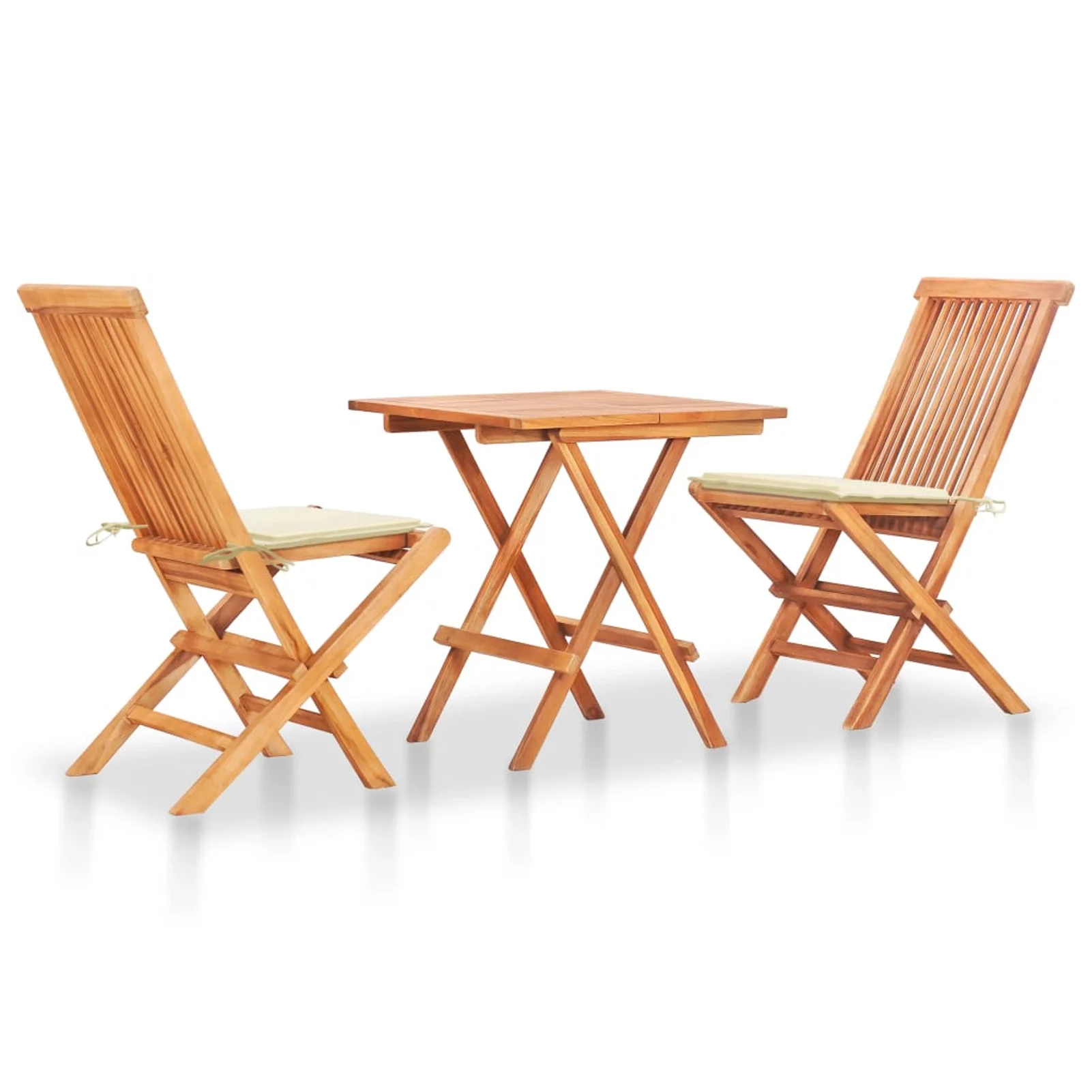 ametoys 3 Piece Bistro Set with Cushions Solid Teak Wood