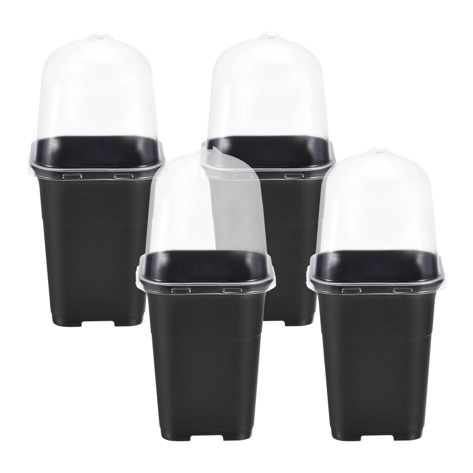 SunniMix 5Pcs Flower Pot Garden Plant Pots Mini Landscaping Plants Plant Nursery Pots Black