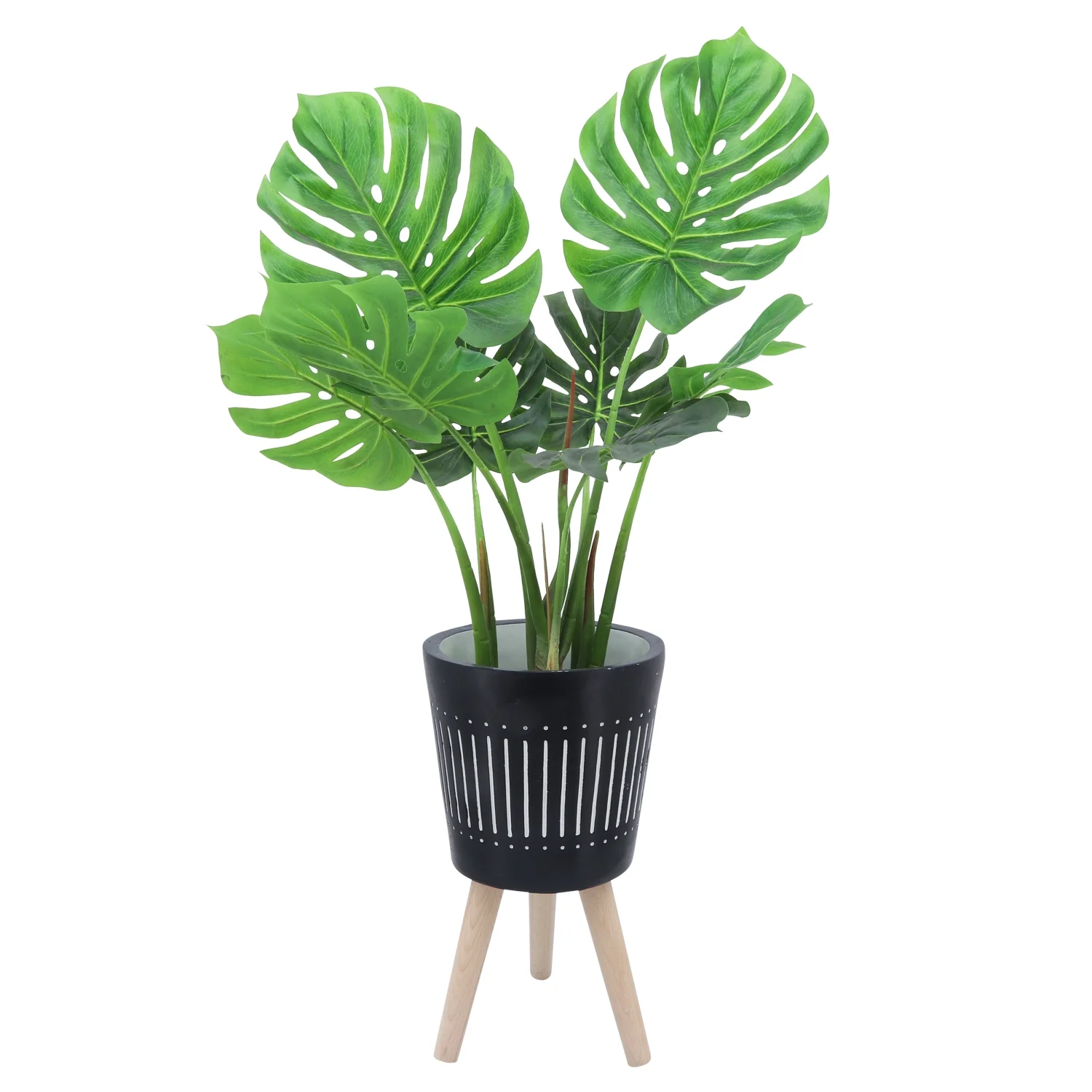 YLtoohoom S/2 10/12” PLANTER W/ WOOD LEGS  NAVY KD