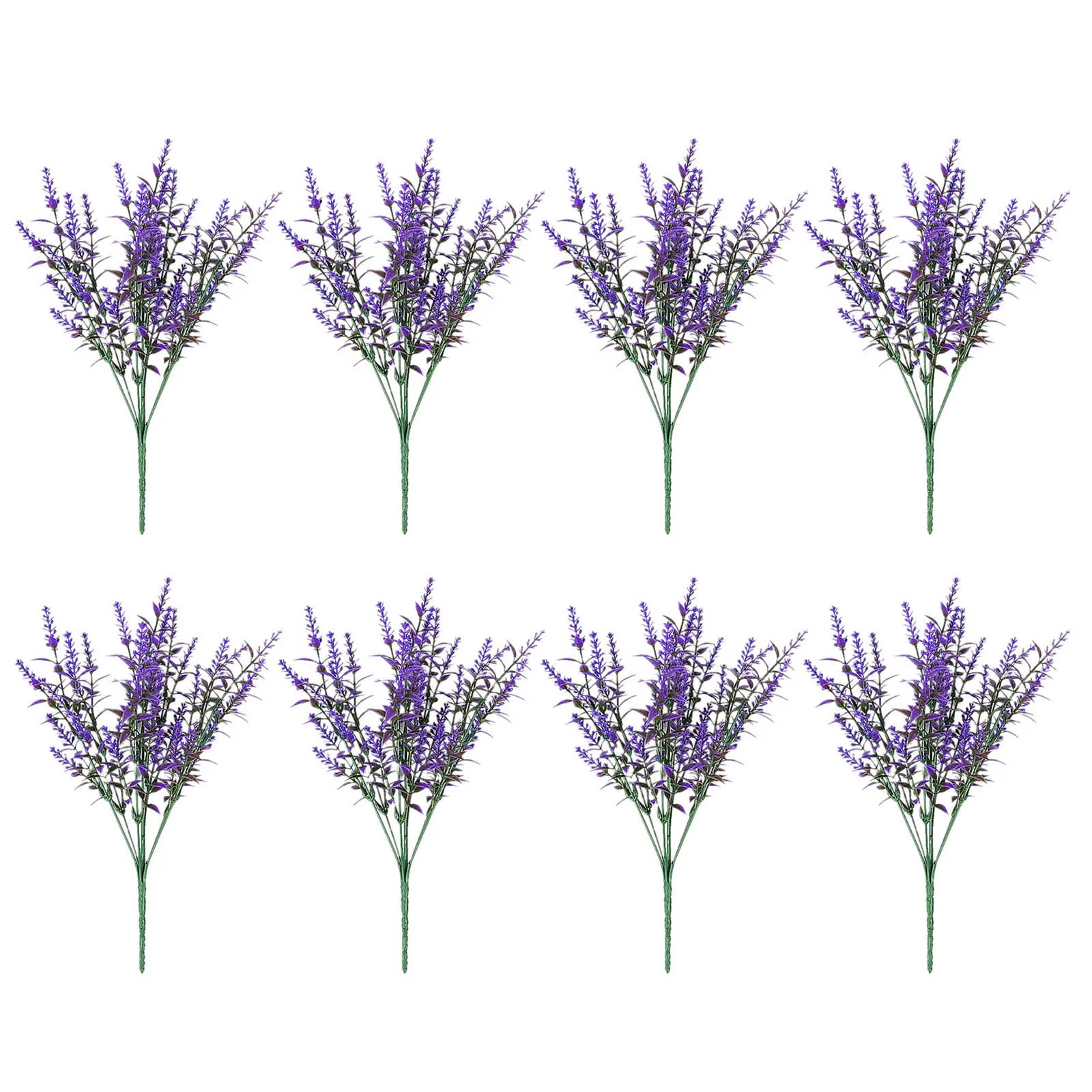 NLLSHGJ 8 Bundles Artificial Lavender Flowers Outdoor Flowers No Fade Garden Porch Window Box Decorating (Purple)