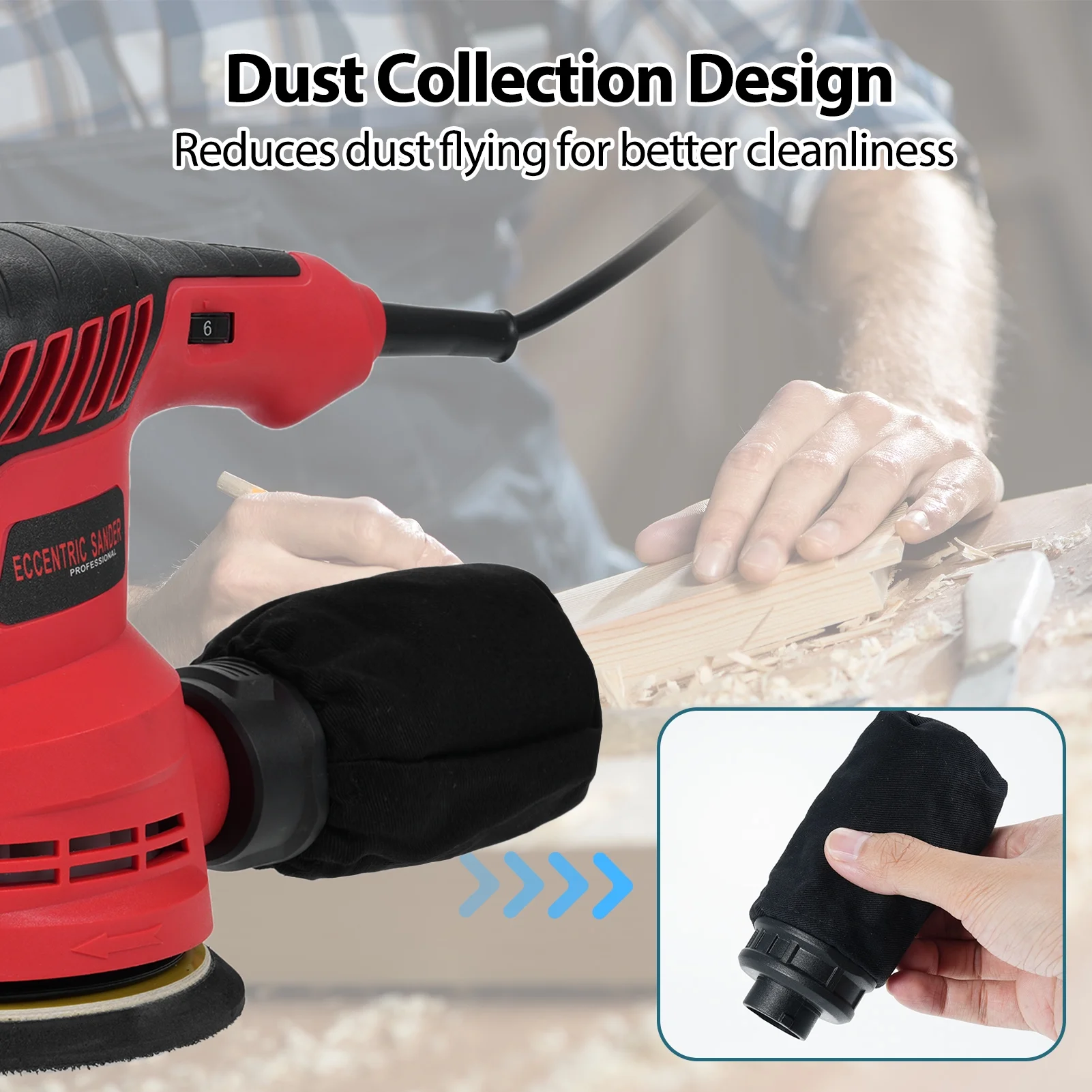 Sanding machine,Sandpapers And Sander Wood Orbital Xinzy With 6 Sander Sander Variable Speeds And Tool 300w And With And 5 Palm Sander 5pcs Sandpapers 6 Speed 5 Sandpapers With