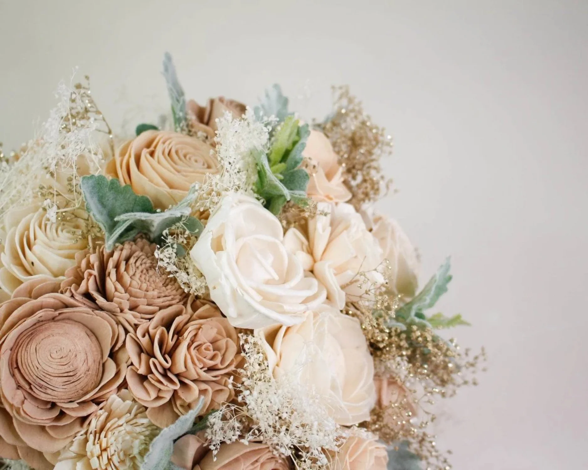 Raw Sola Wood Flowers - Centerpiece/Vase/Pot/Bouquet Fillers - -Baby's Breath (White)