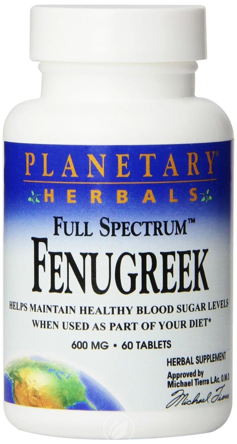 Planetary Herbals Full Spectrum Fenugreek Tablets, 60 Count
