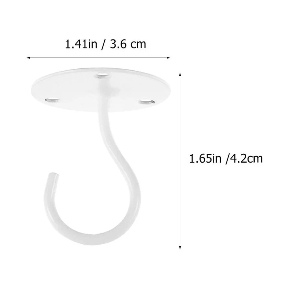 Ceiling Hook Metal Plant Bracket Hooks Heavy Duty Wall Hanger Iron Light 3 Pcs White