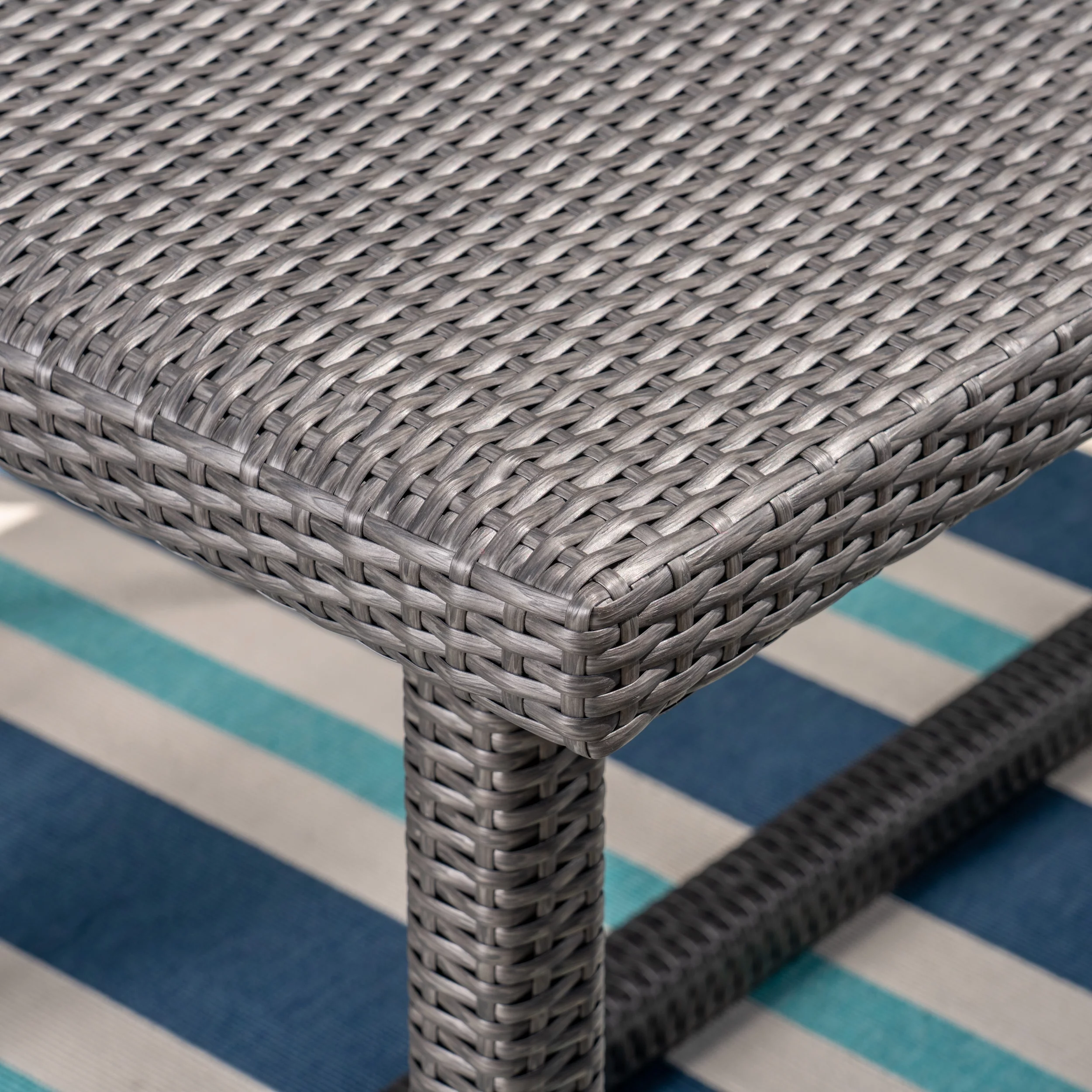 Noble House Abbott 7 Piece Wicker Patio Dining Set in Gray