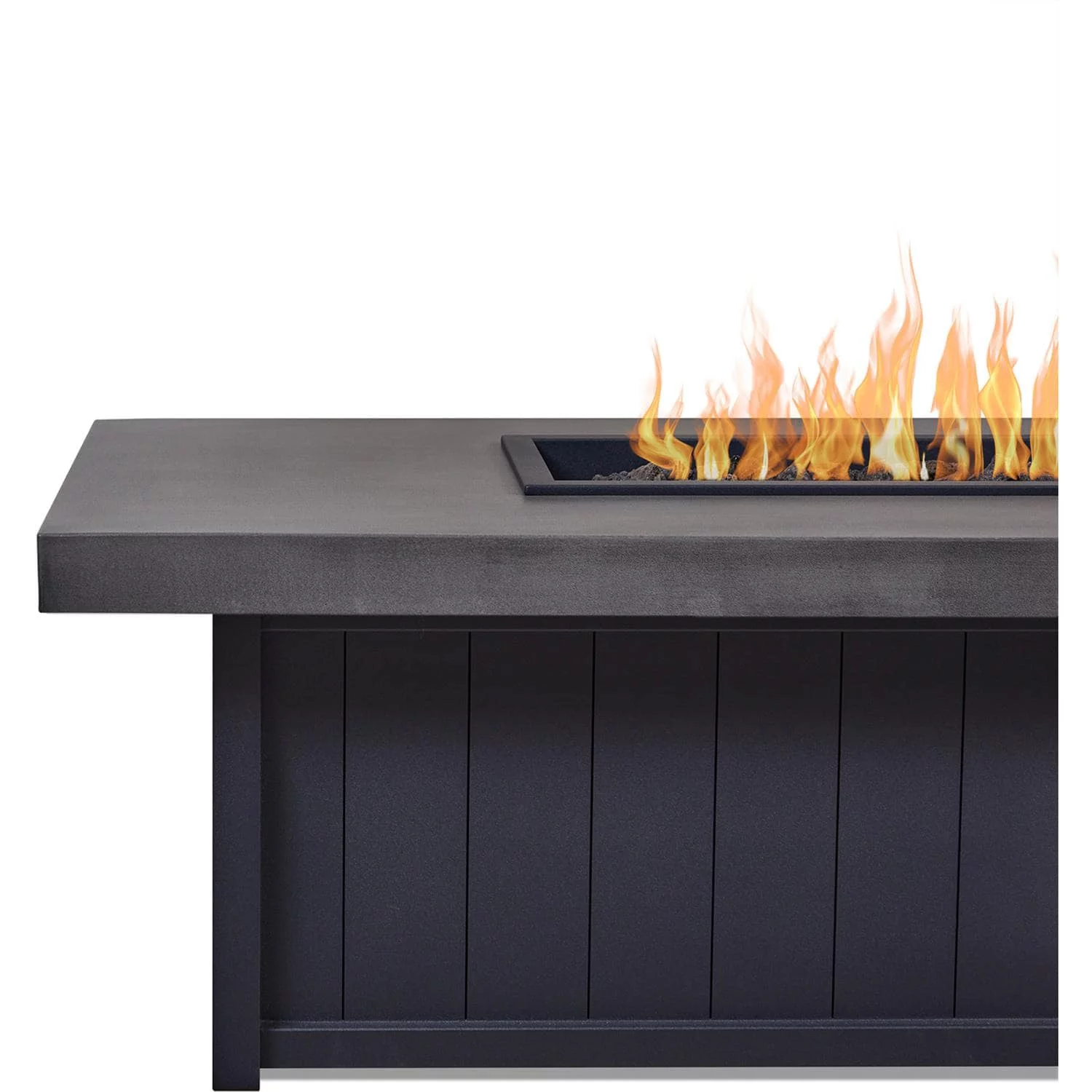Grahamview 72 Inch Rectangular Aluminum Natural Gas Fire Pit Table in Gray By BBQGuys Signature
